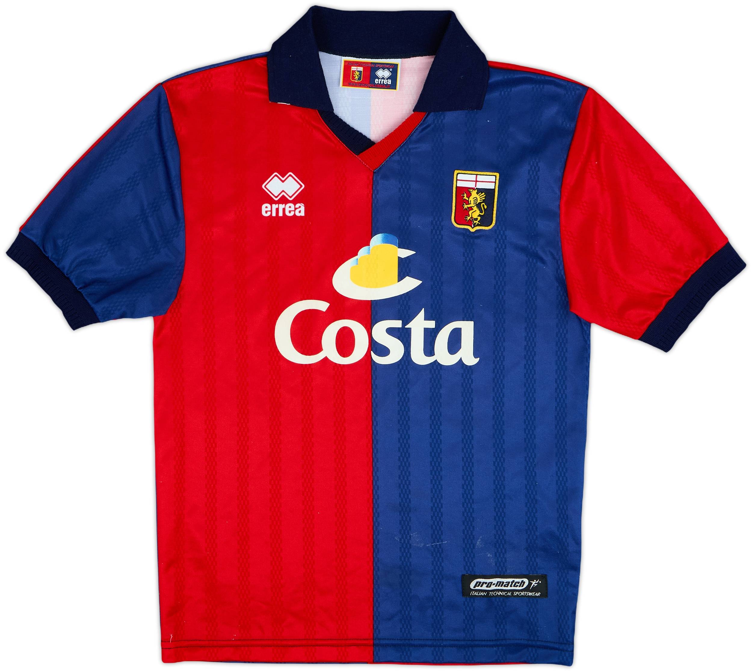Genoa ユニフォーム errea 赤青　セリエA 2002-03 Genoa Home Shirt - 7/10 - (XL.Boys)