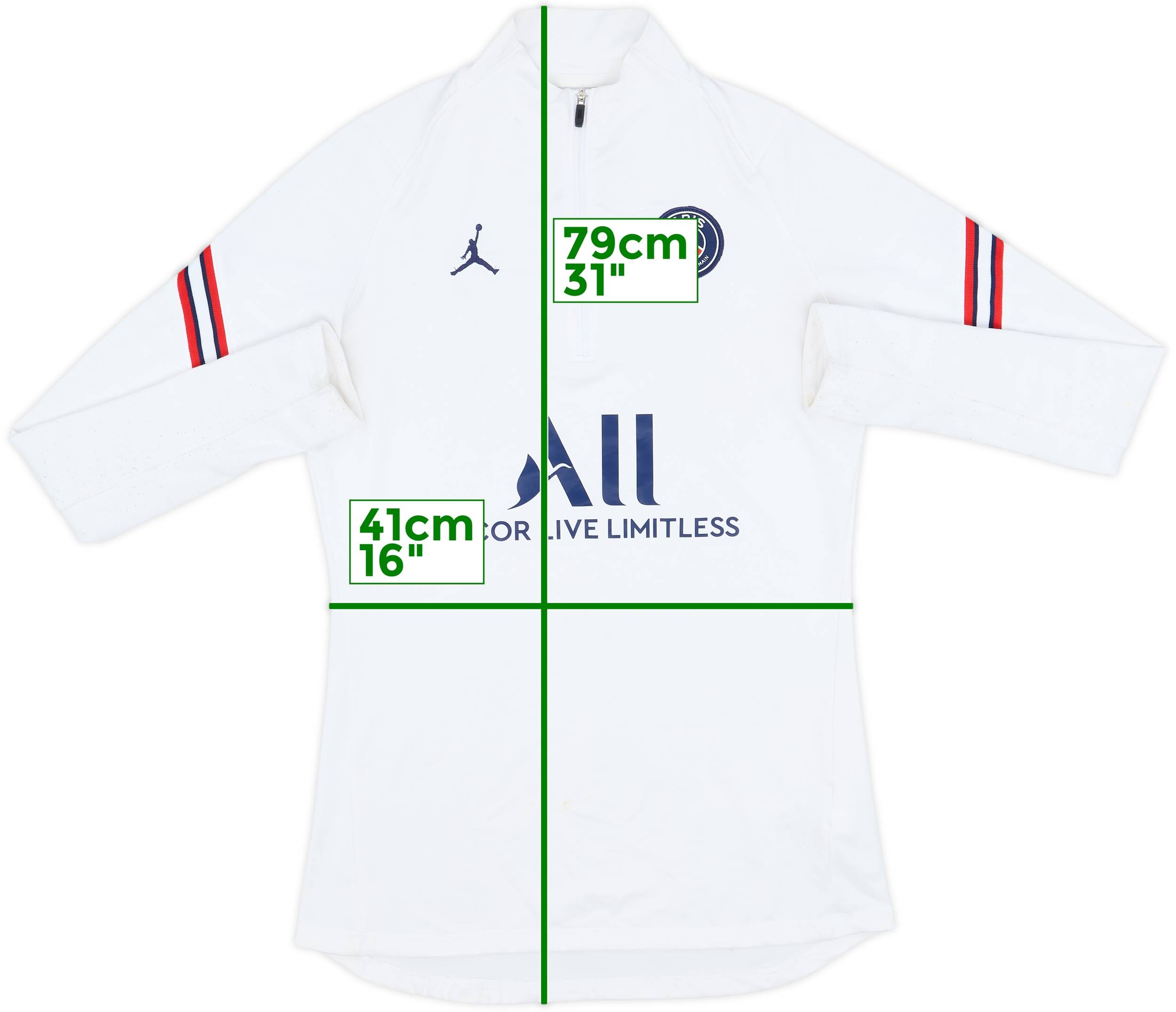 2021-22 Paris Saint-Germain Nike Jordan 1/4 Zip Drill Top - 6/10 - (S)