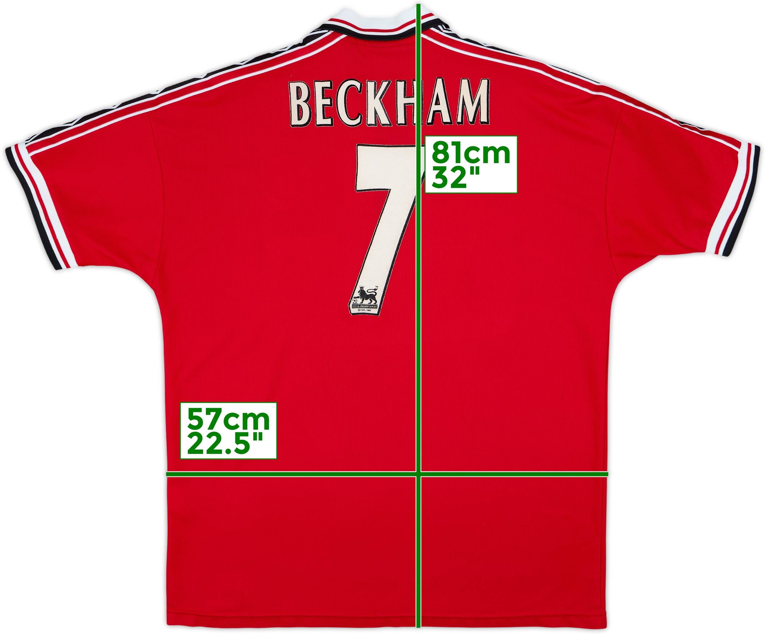 1998-00 Manchester United Home Shirt Beckham #7 - 6/10 - (XL)