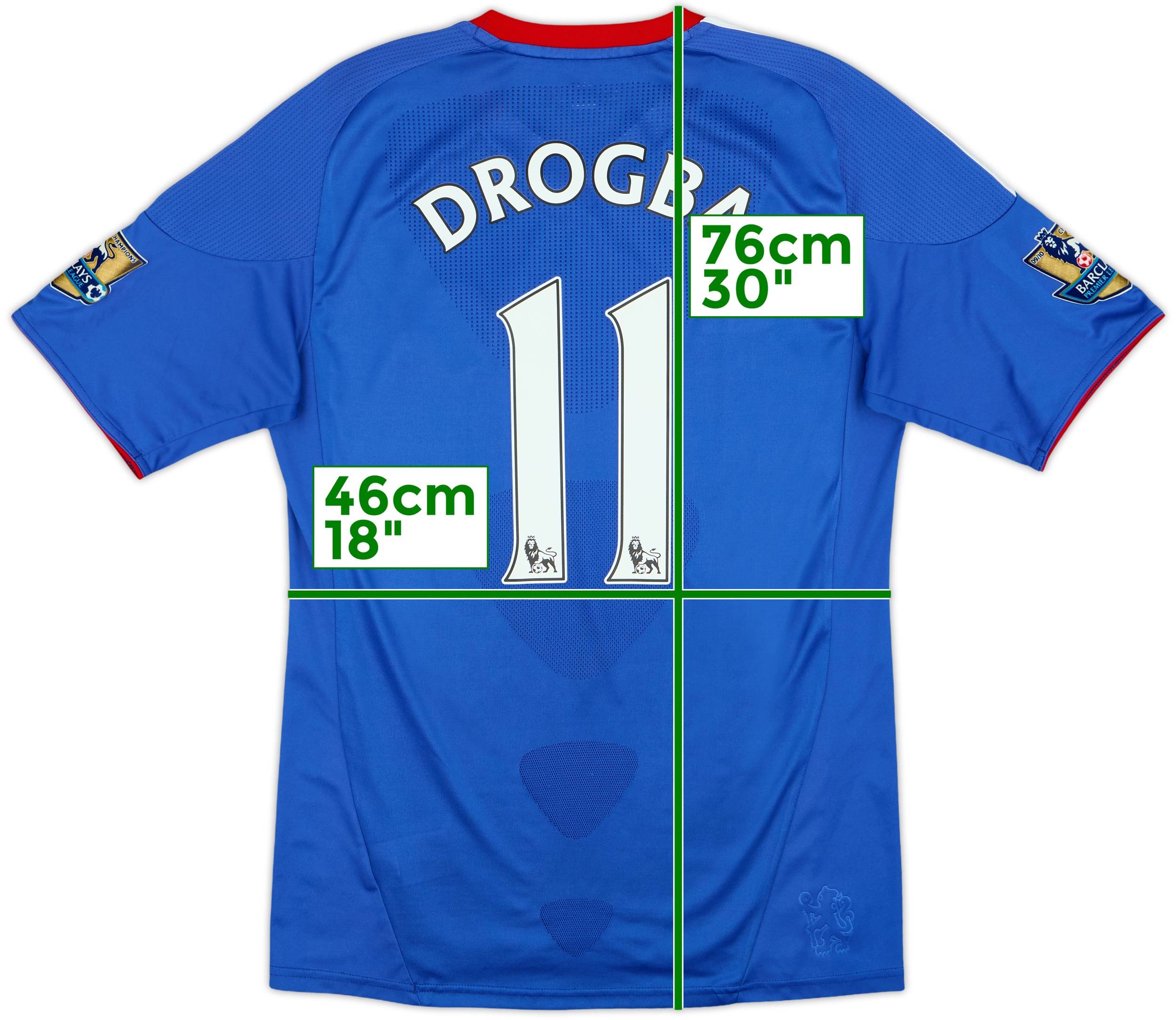 【正規品】adidas Chelsea FC DROGBA 11 シャツ 2010-11 Chelsea Home Shirt Drogba #11 - 8/10 - (S)