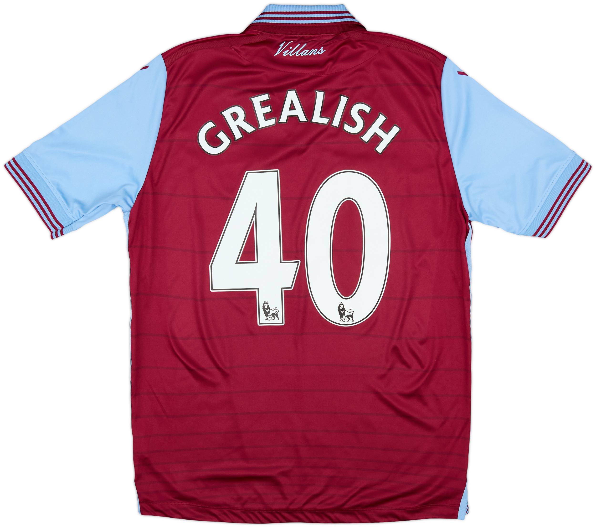 2015-16 Aston Villa Home Shirt Grealish #40 - 9/10 - (S)