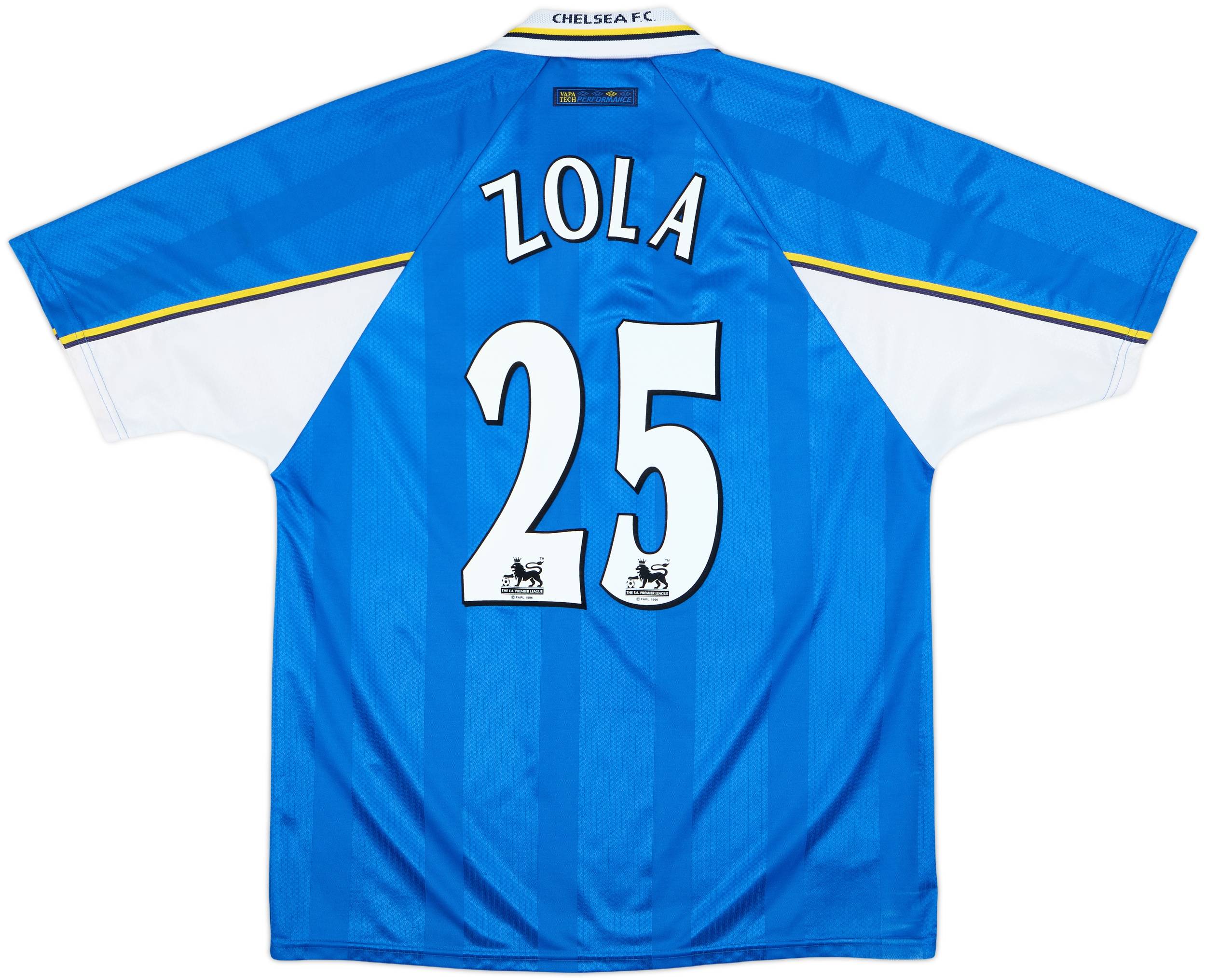 1997-99 Chelsea Home Shirt Zola #25 - 8/10 - (XL)