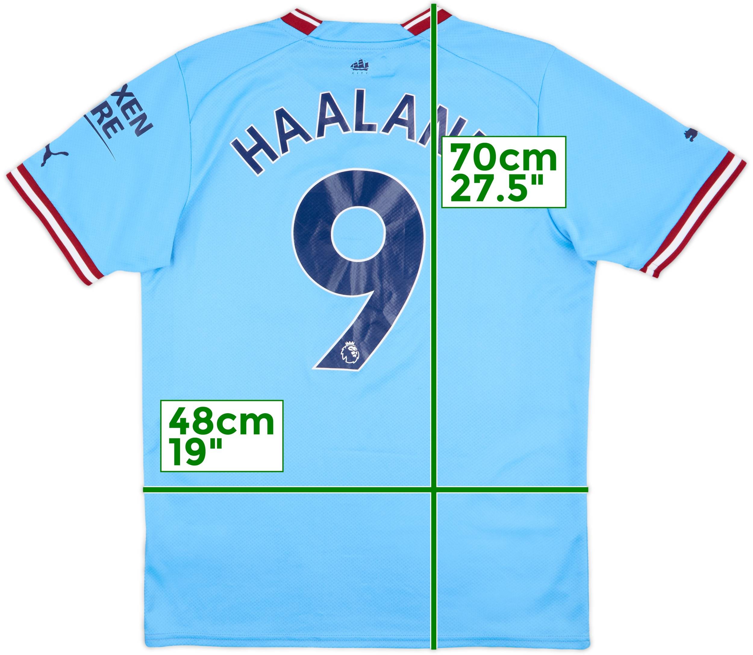 2022-23 Manchester City Home Shirt Haaland #9 - 7/10 - (M)