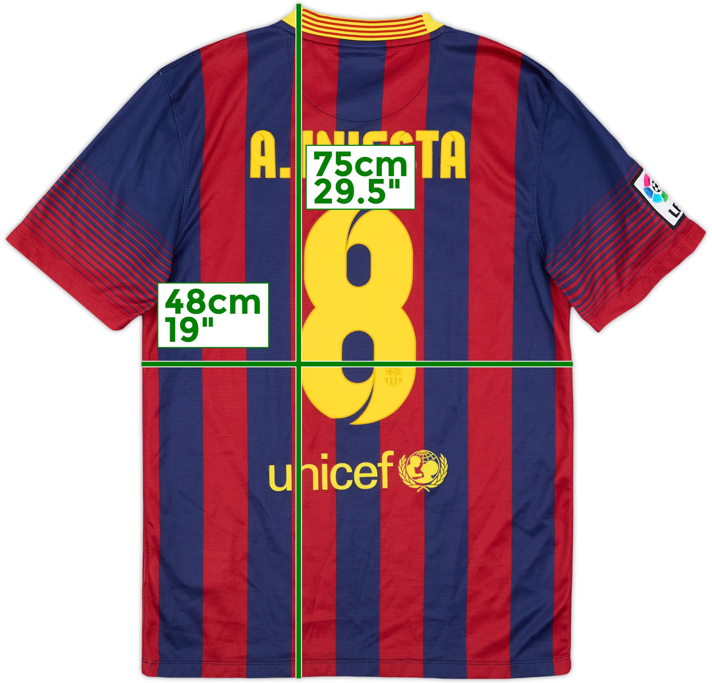 2013-14 Barcelona Home Shirt A.Iniesta #8 - 8/10 - (S)