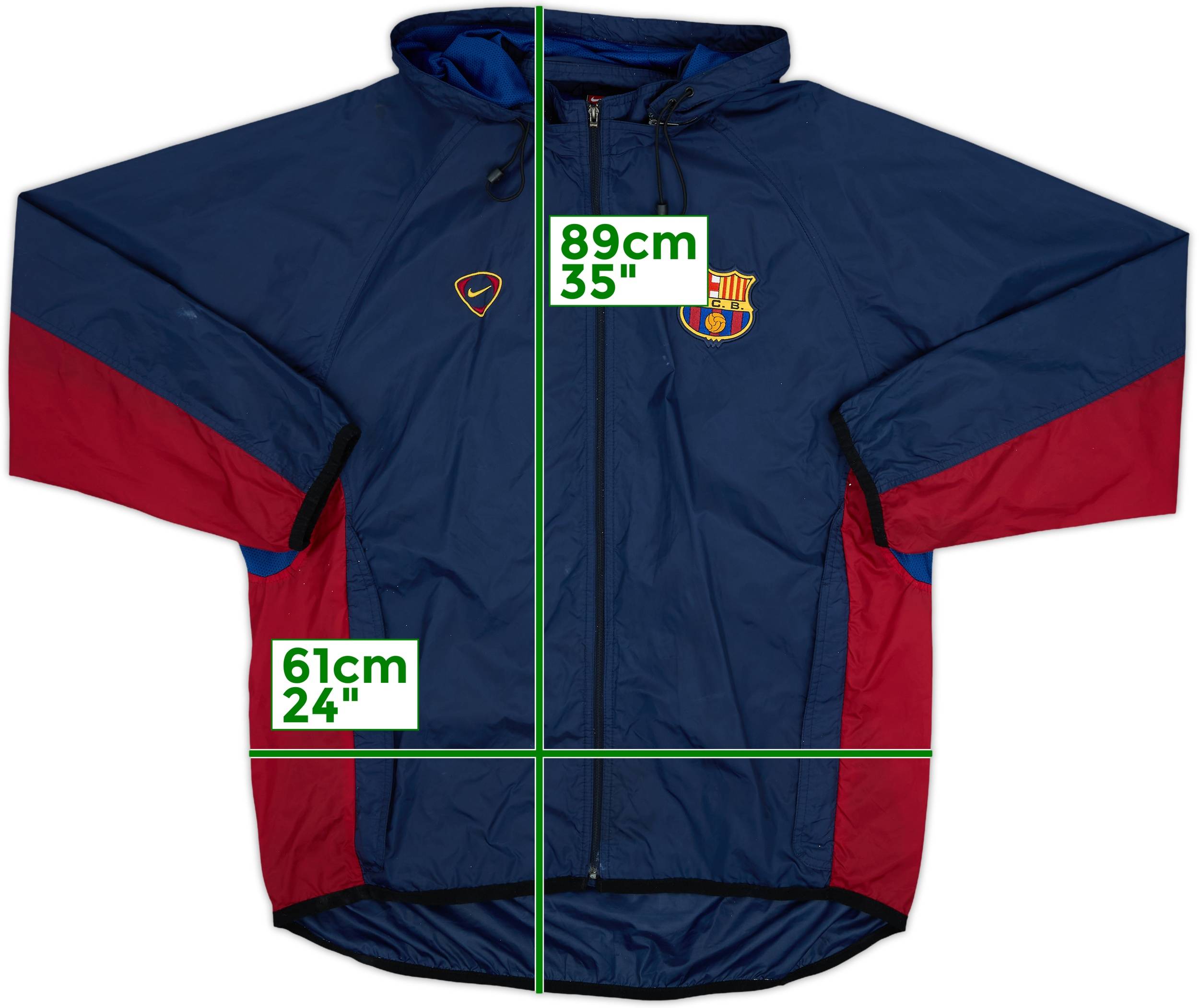 2000-01 Barcelona Nike Hooded Rain Jacket - 6/10 - (L)