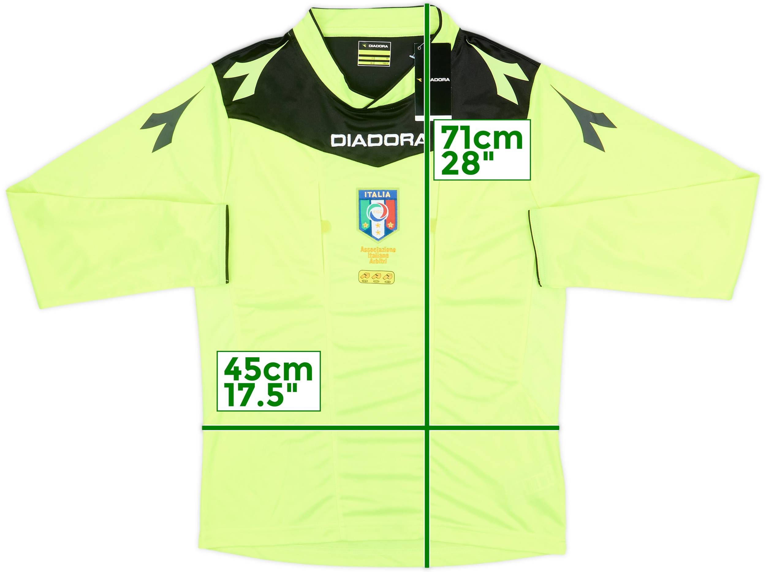 DIADORA☆ゲームシャツ 2015-16 Italy Diadora Referee L/S Shirt (XS)
