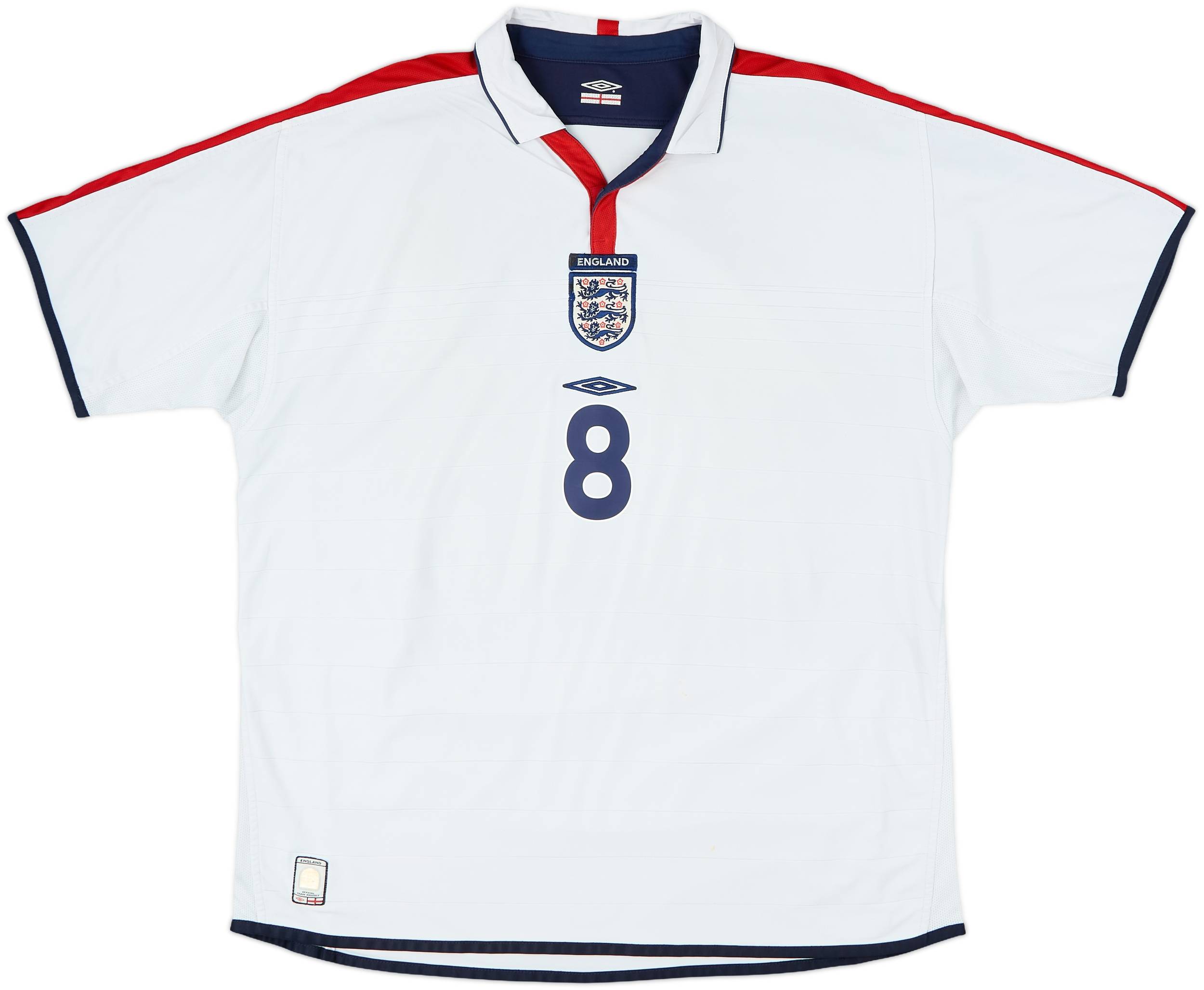 2003-05 England Home Shirt Scholes #8 - 7/10 - (XXL)