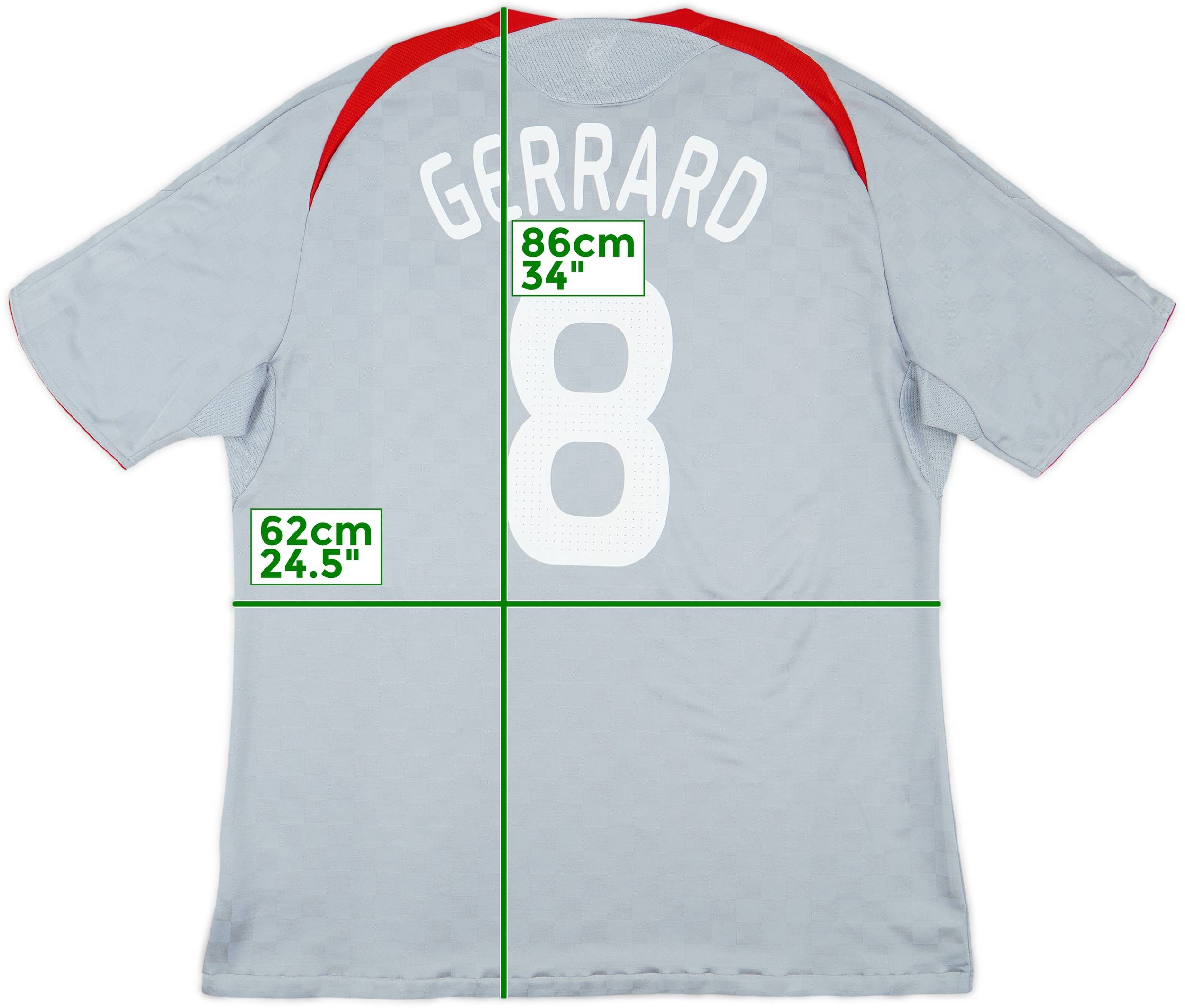 2008-09 Liverpool Away Shirt Gerrard #8 - 6/10 - (XXL)