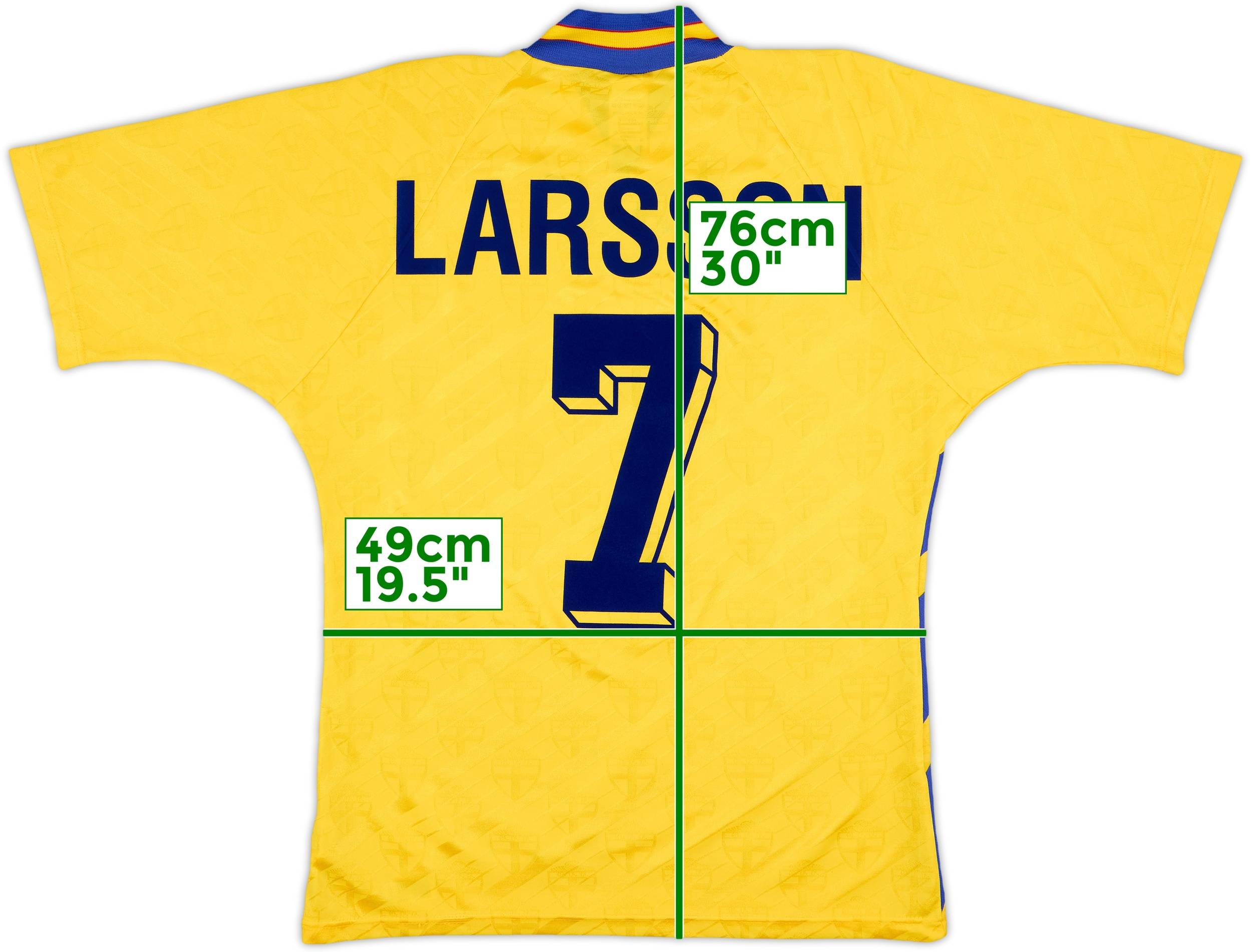 1994-96 Sweden Home Shirt Larsson #7 - 8/10 - (M)