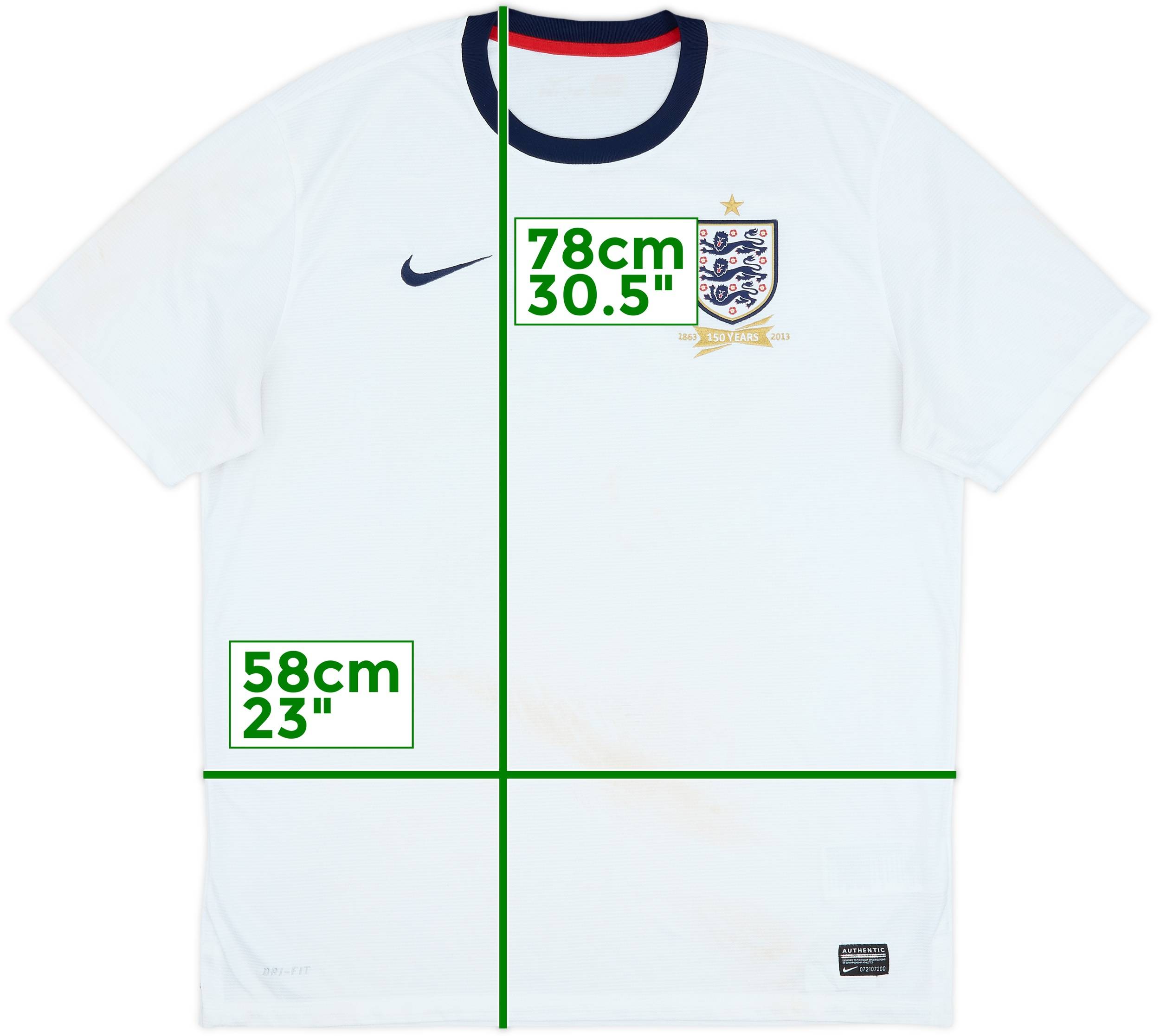 2013 England 150th Anniversary Home Shirt - 4/10 - (XL)