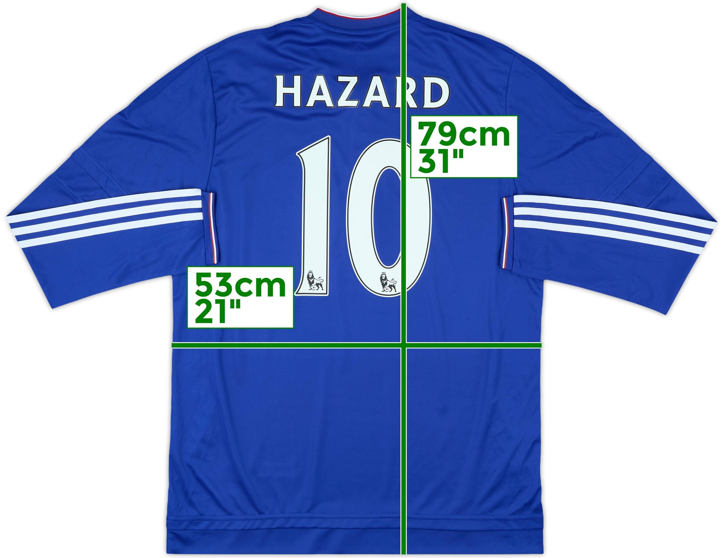 ウェア Hazard15-16Chelsea PremierLeague uniform 2015-16 Chelsea Home Shirt Hazard #10 - 6/10 - (XL)