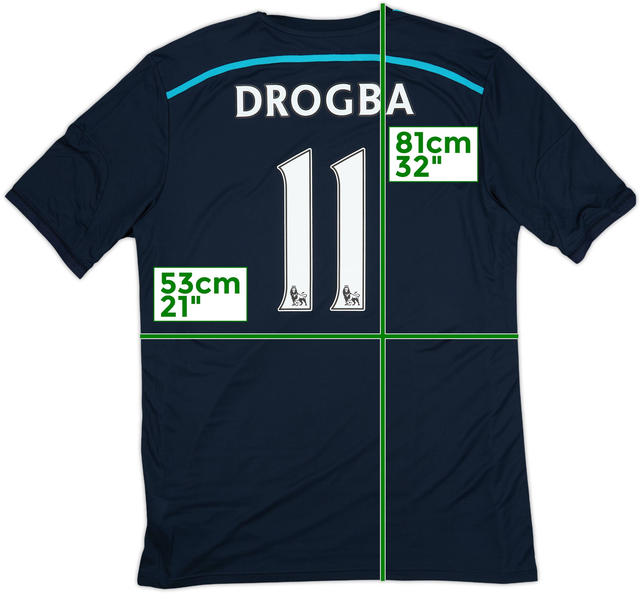 Chelsea FC Drogba 11番シャツ 2014-15 Chelsea Player Issue Third Shirt Drogba #11 (XL/XXL)