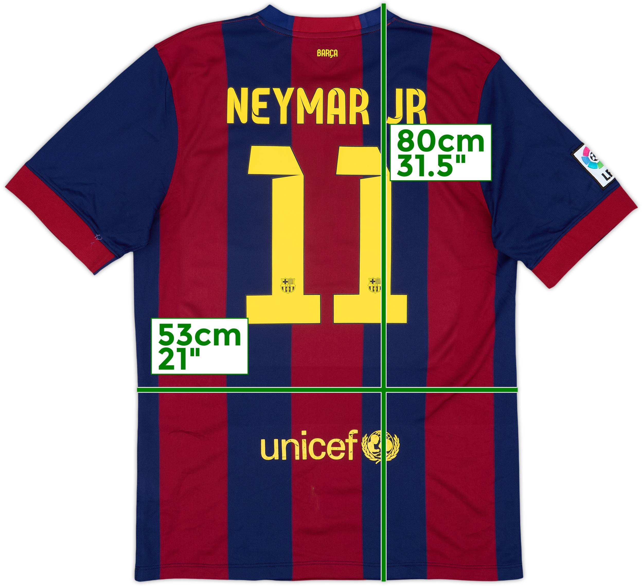 2014-15 Barcelona Home Shirt Neymar Jr #11 - 6/10 - (XL)