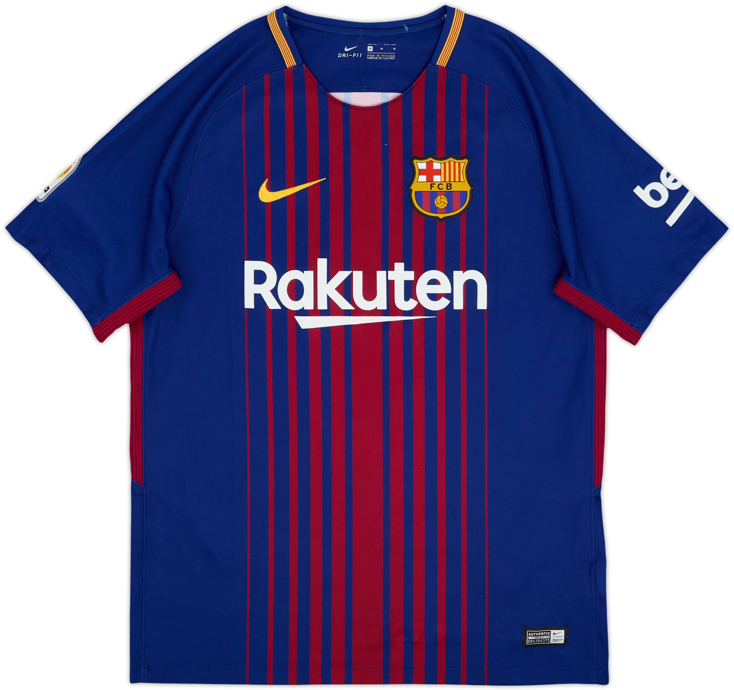 2017-18 Barcelona Home Shirt Suarez #9 - 8/10 - (M)