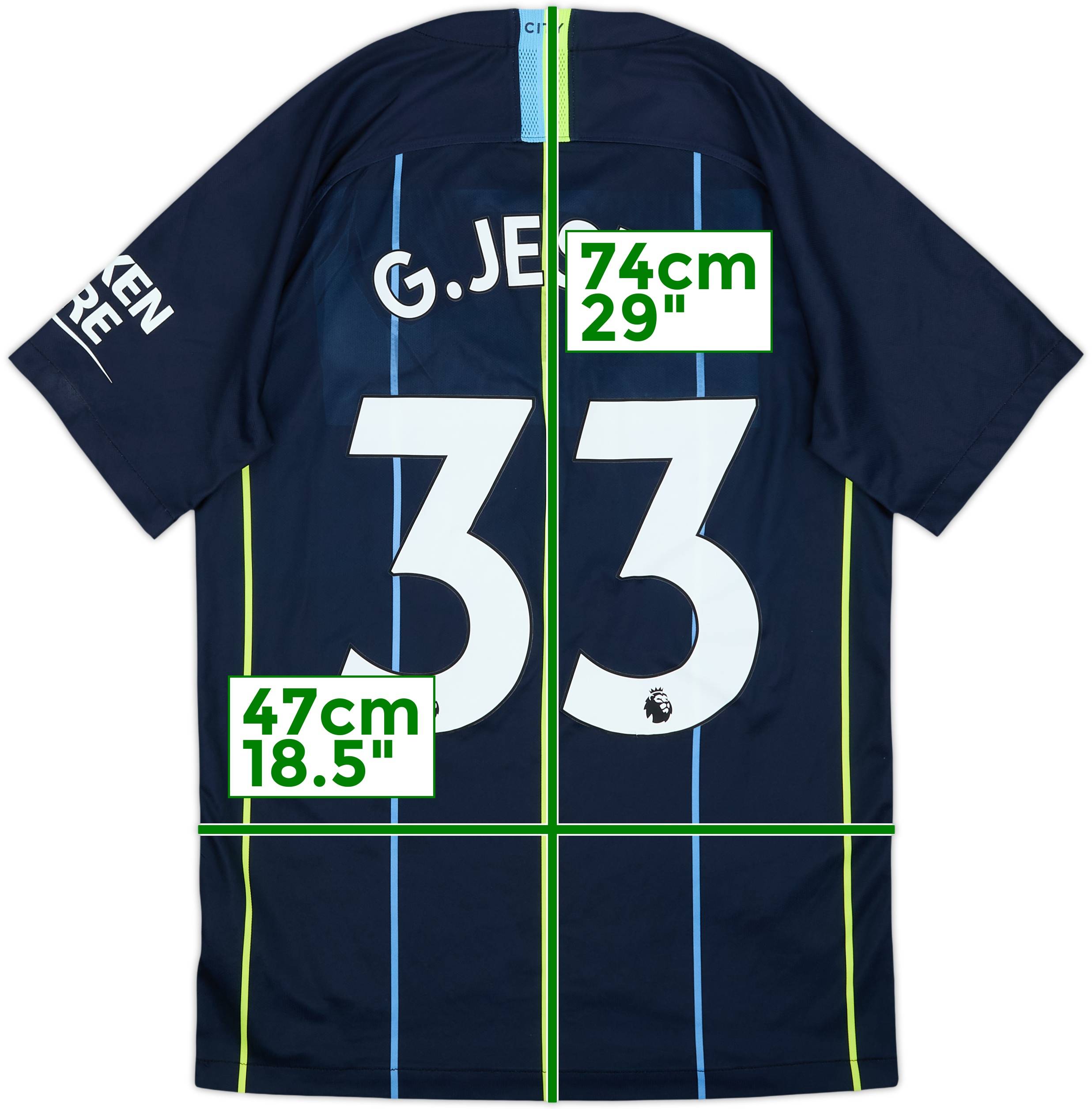 マンチェスター・シティ シャツ G. JESUS 33 2018-19 Manchester City Away Shirt G.Jesus #33 - 8/10 - (S)