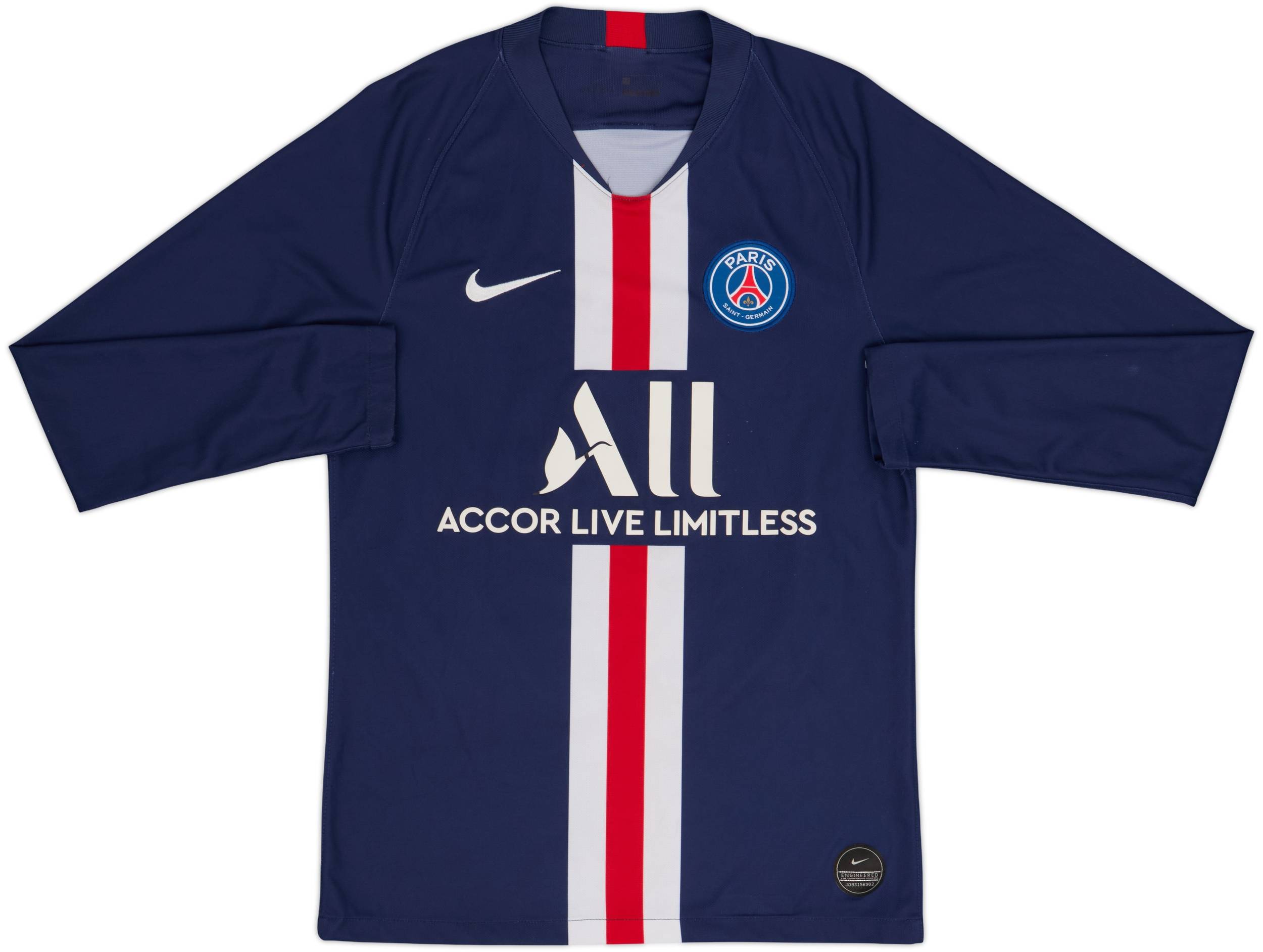 2019-20 Paris Saint-Germain Home L/S Shirt Neymar Jr #10 - 6/10 - (S)