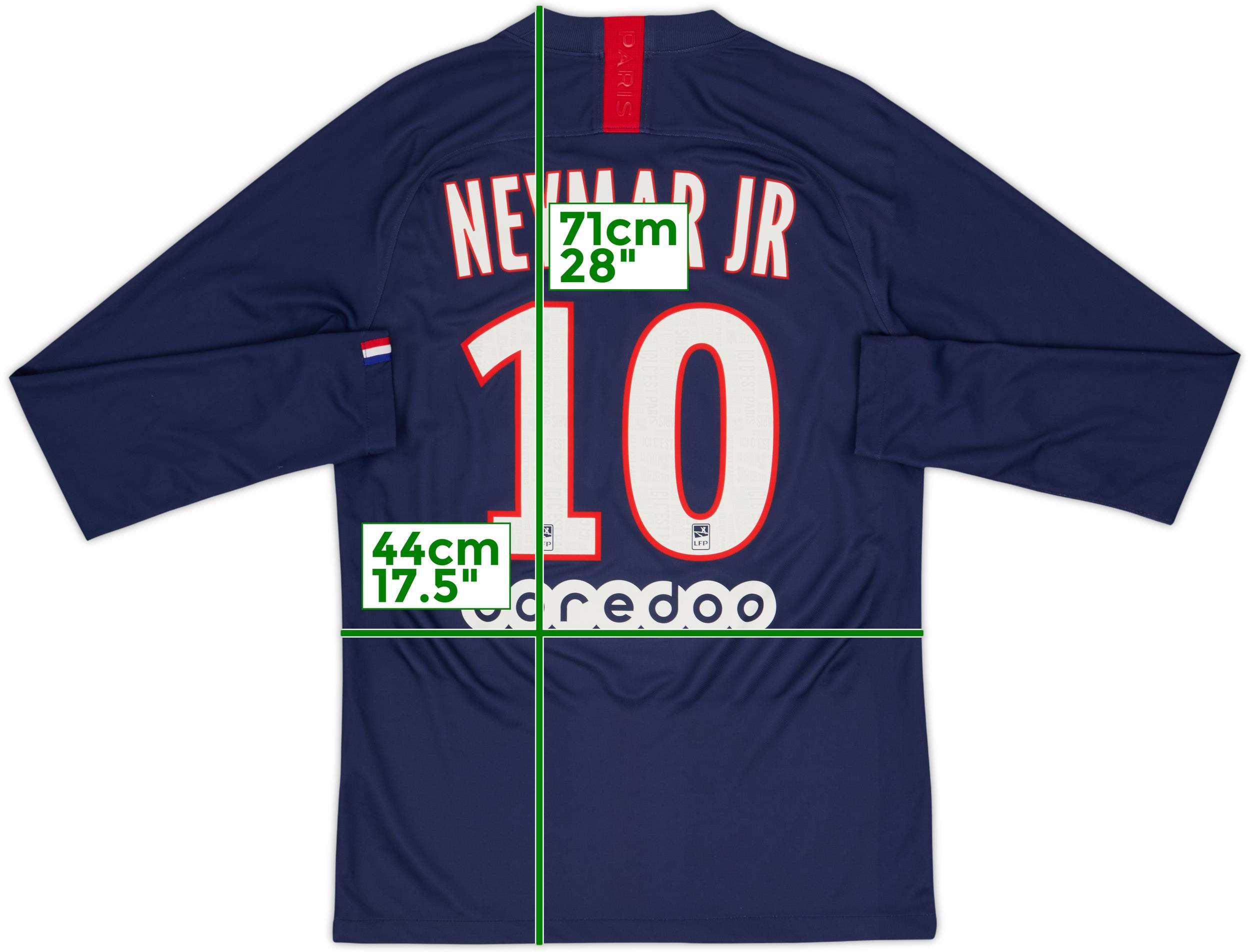 2019-20 Paris Saint-Germain Home L/S Shirt Neymar Jr #10 - 6/10 - (S)