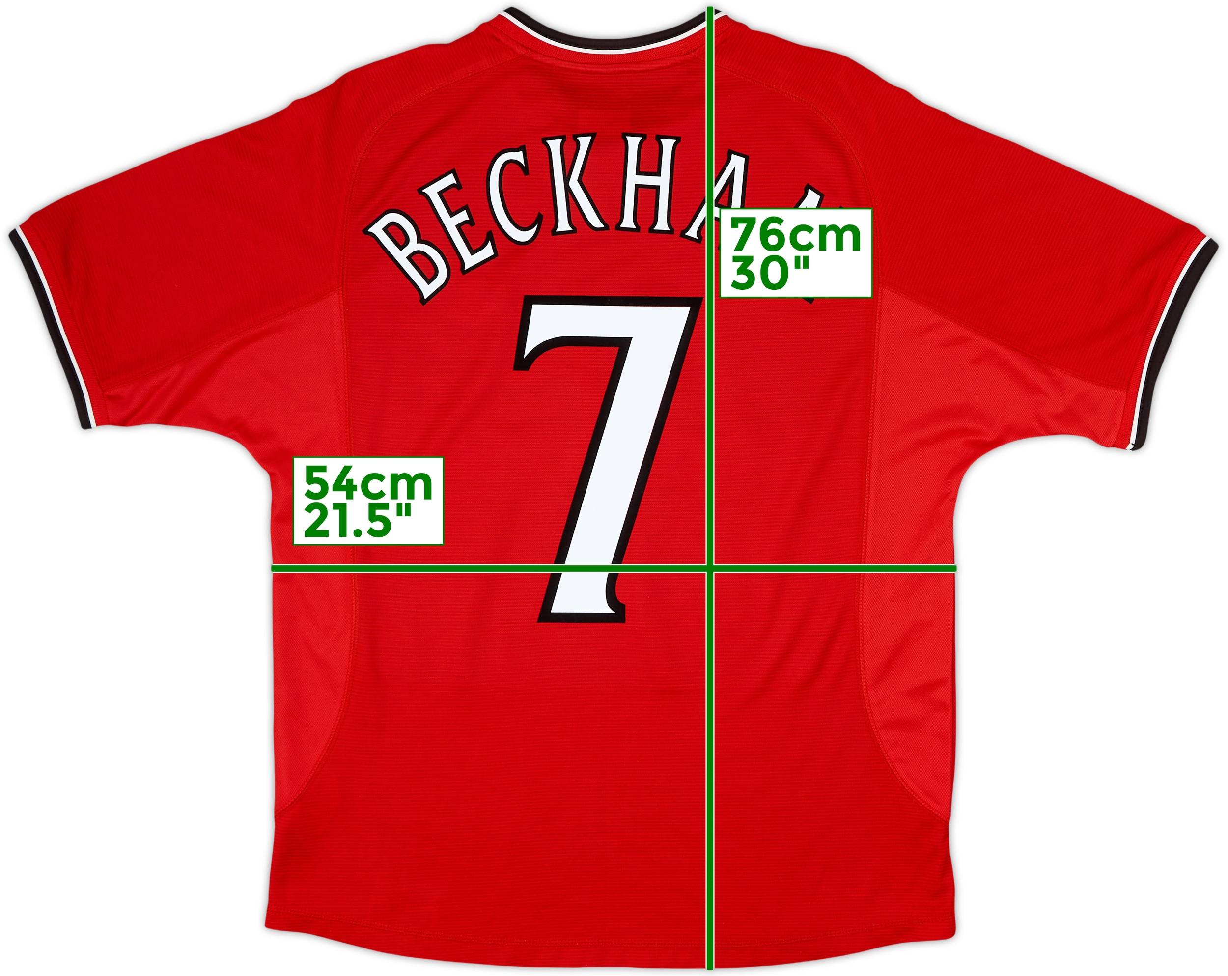 2000-02 Manchester United Home Shirt Beckham #7 - 7/10 - (M)