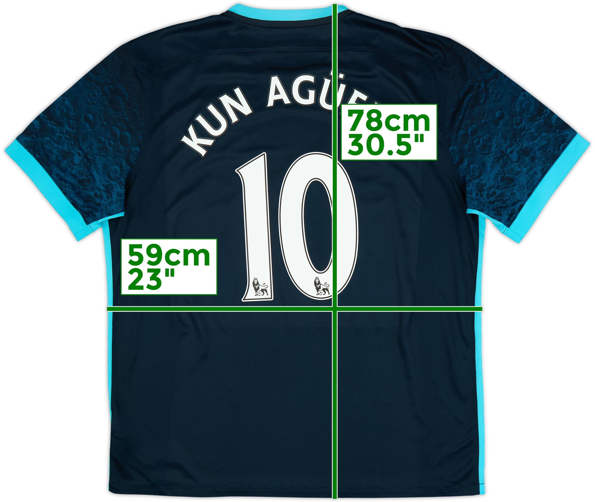 2015-16 Manchester City Away Shirt Kun Aguero #10 - 6/10 - (XL)