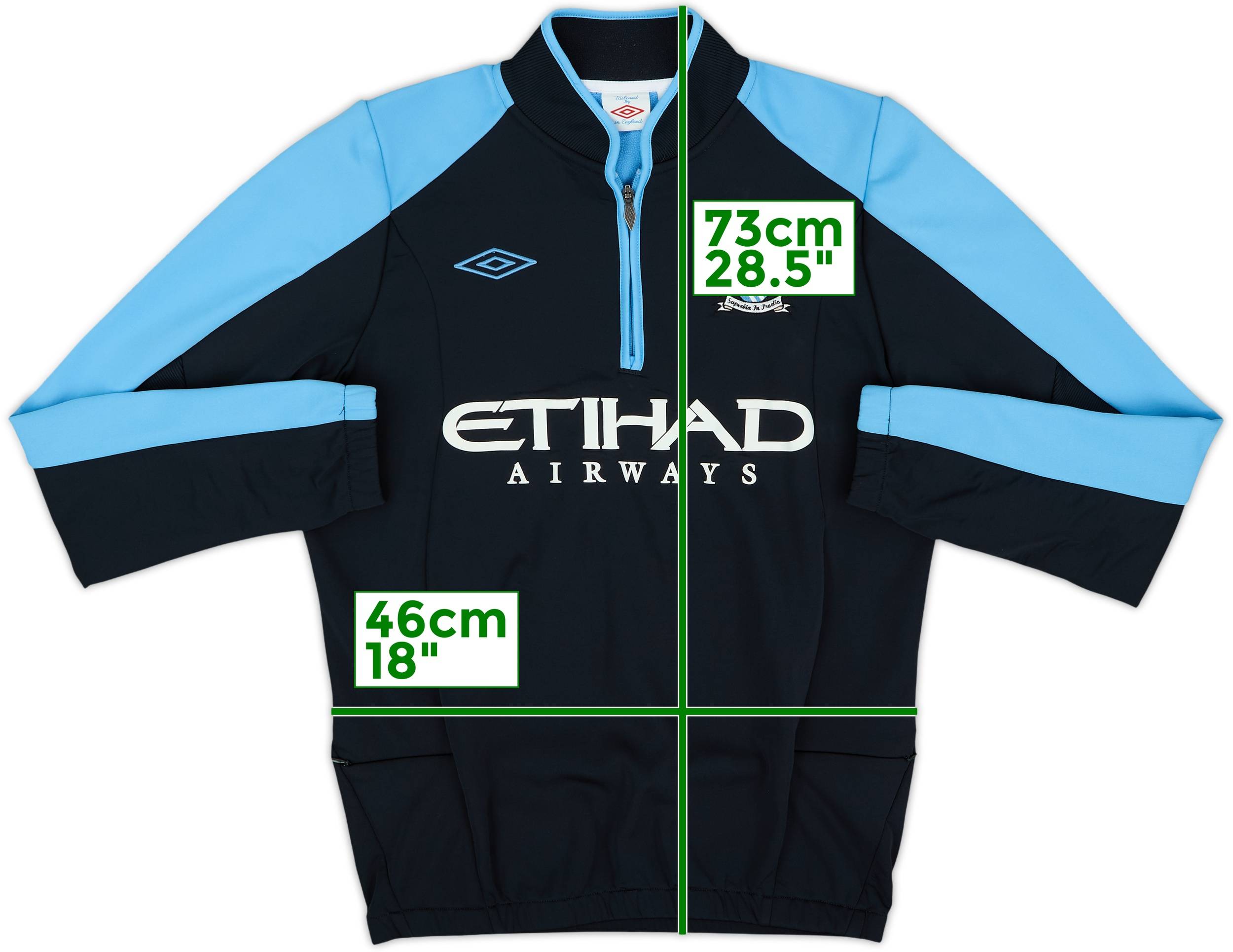 2010-11 Manchester City Umbro 1/4 Zip Drill Top - 8/10 - (M)