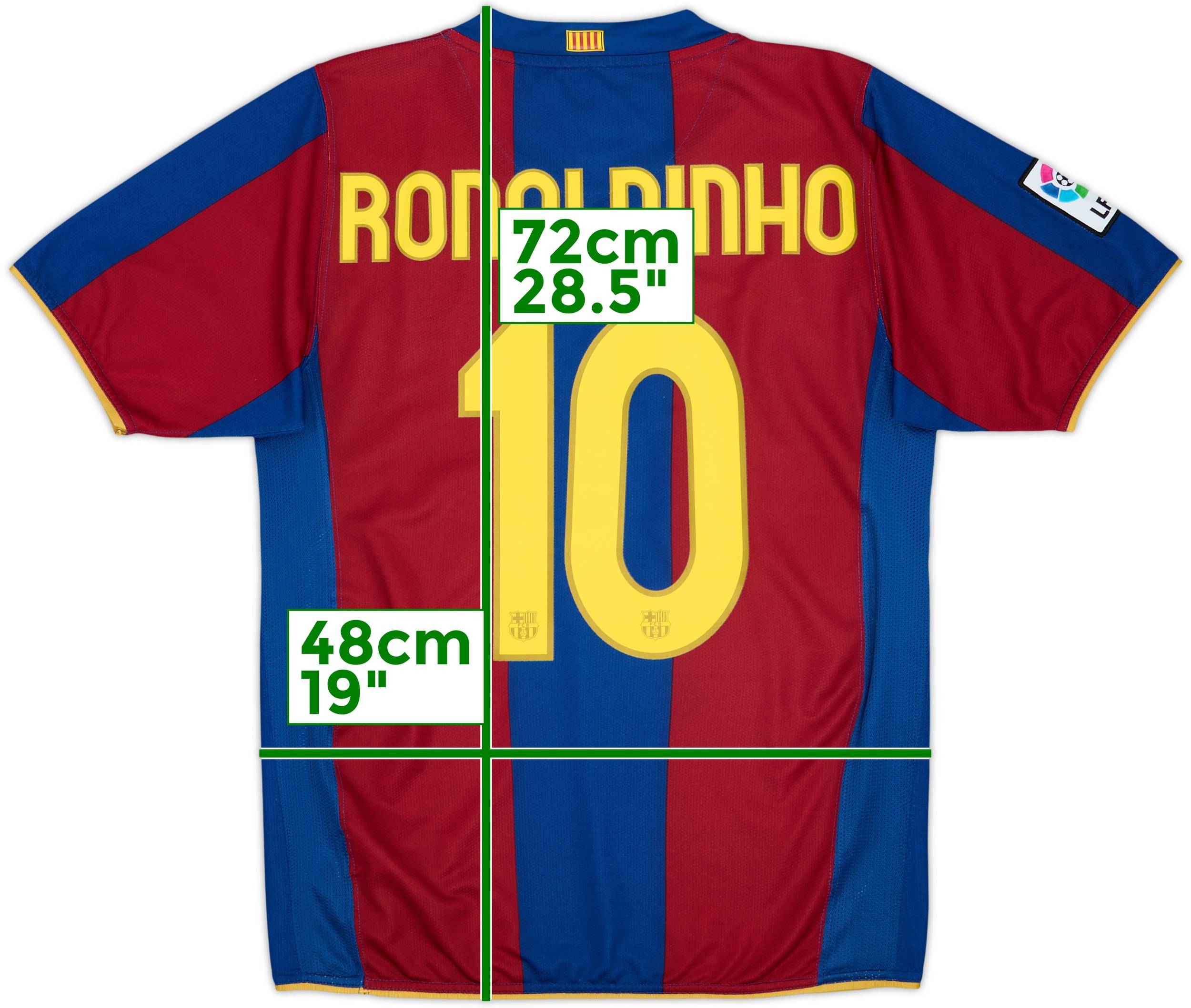 バルセロナ RONALDINHO 背番号10 半袖 シャツ 2007-08 Barcelona Home Shirt Ronaldinho #10 - 8/10 - (S)