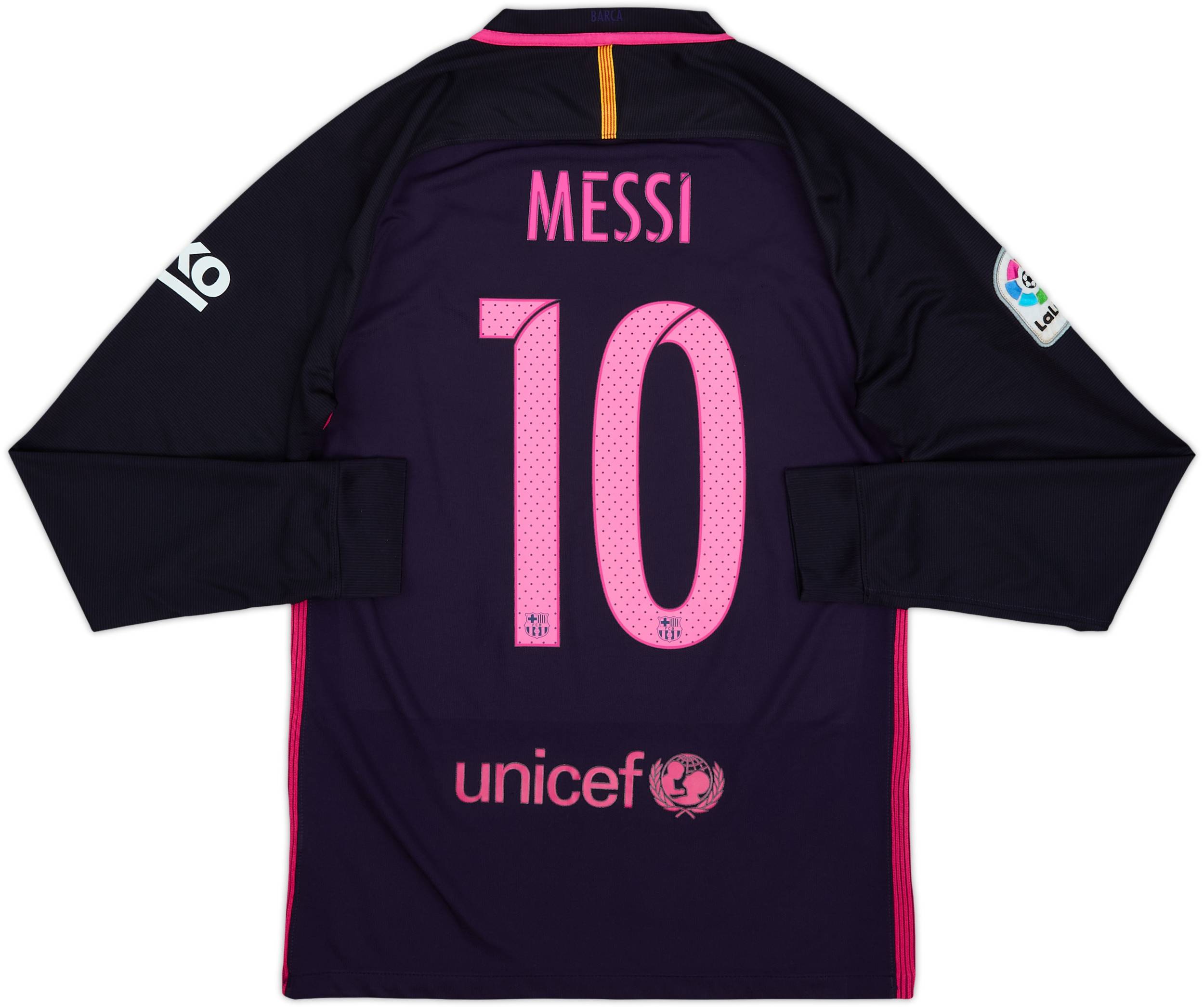 2016-17 Barcelona Away L/S Shirt Messi #10 - 8/10 - (S)
