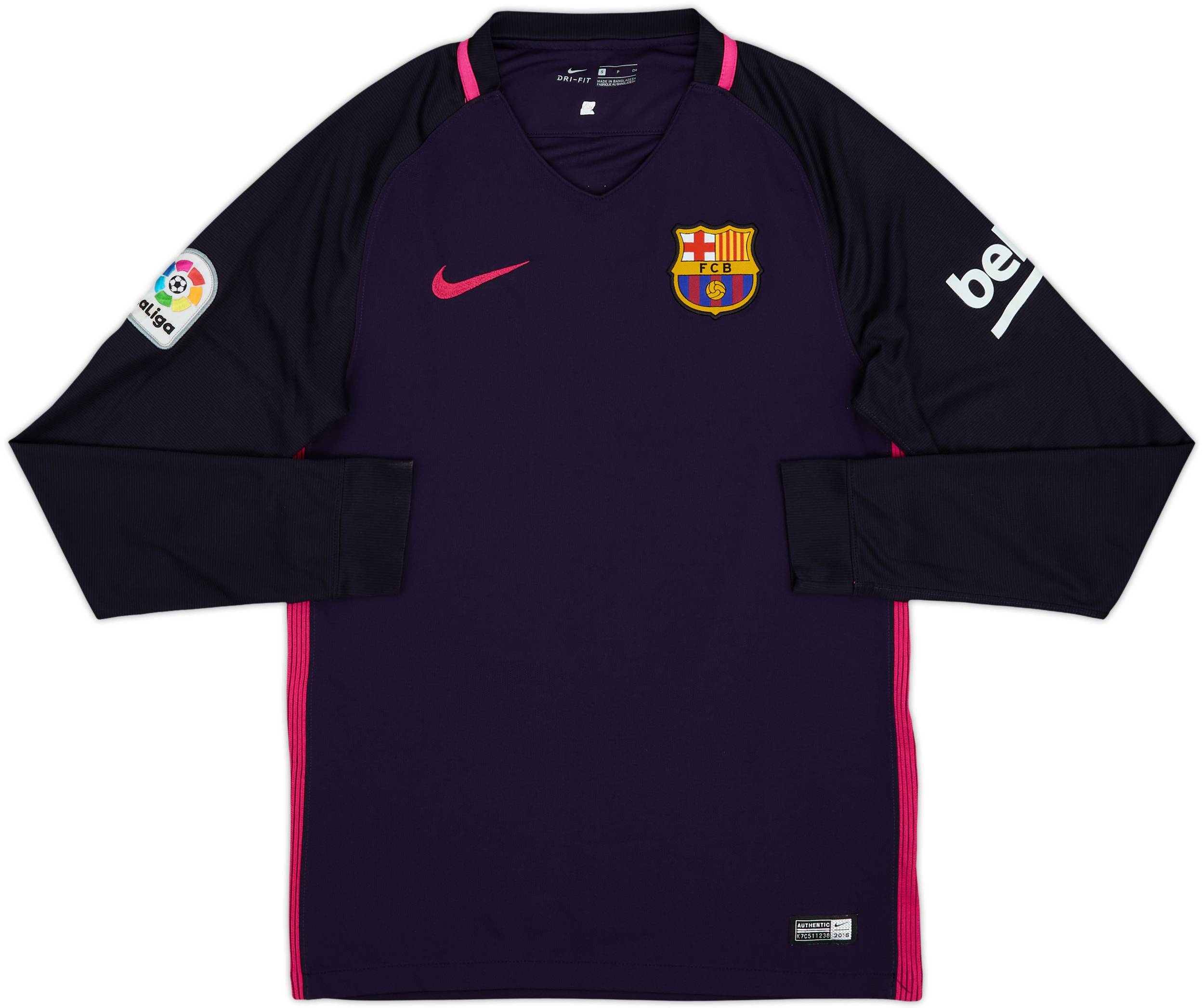 2016-17 Barcelona Away L/S Shirt Messi #10 - 8/10 - (S)