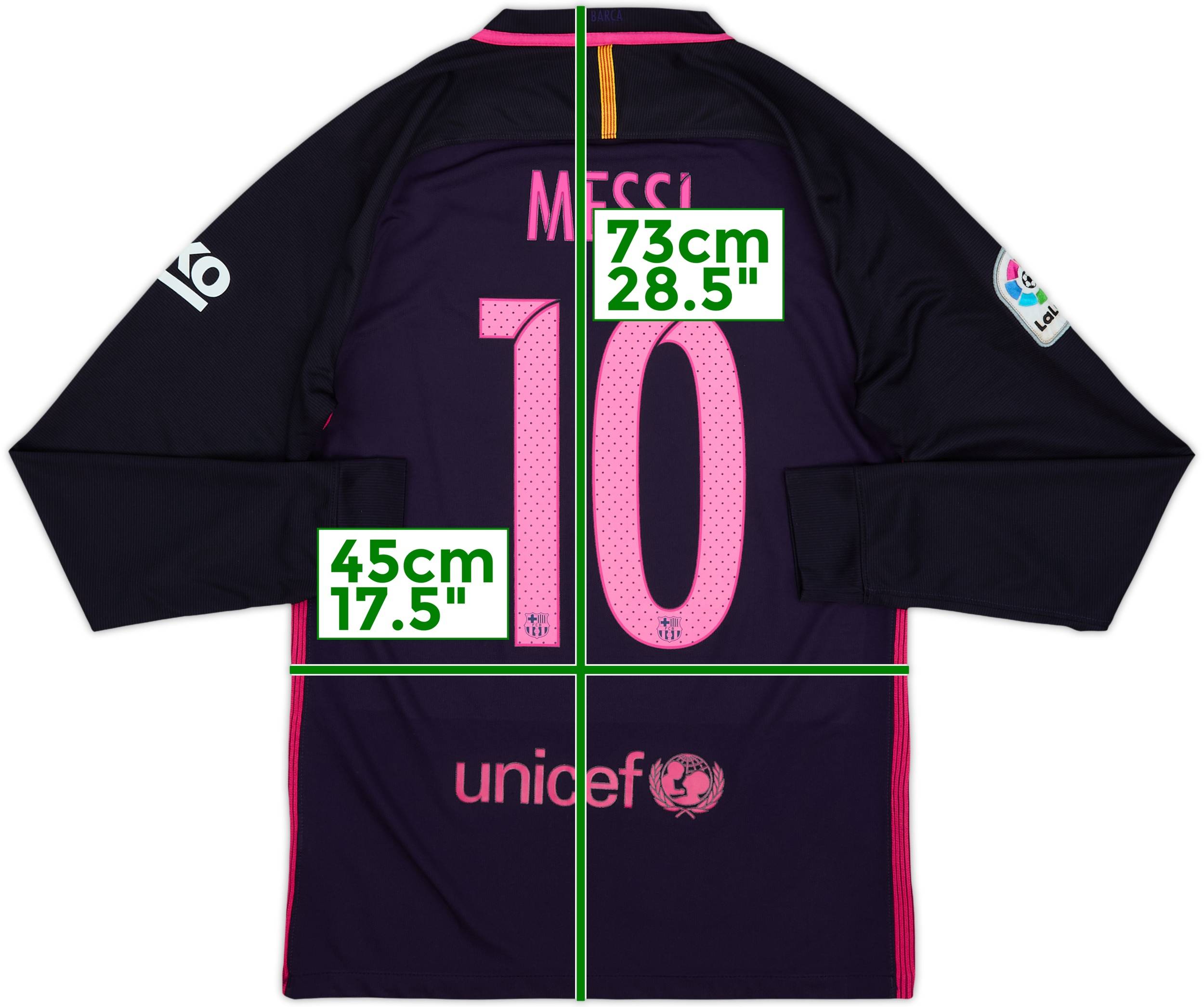 2016-17 Barcelona Away L/S Shirt Messi #10 - 8/10 - (S)