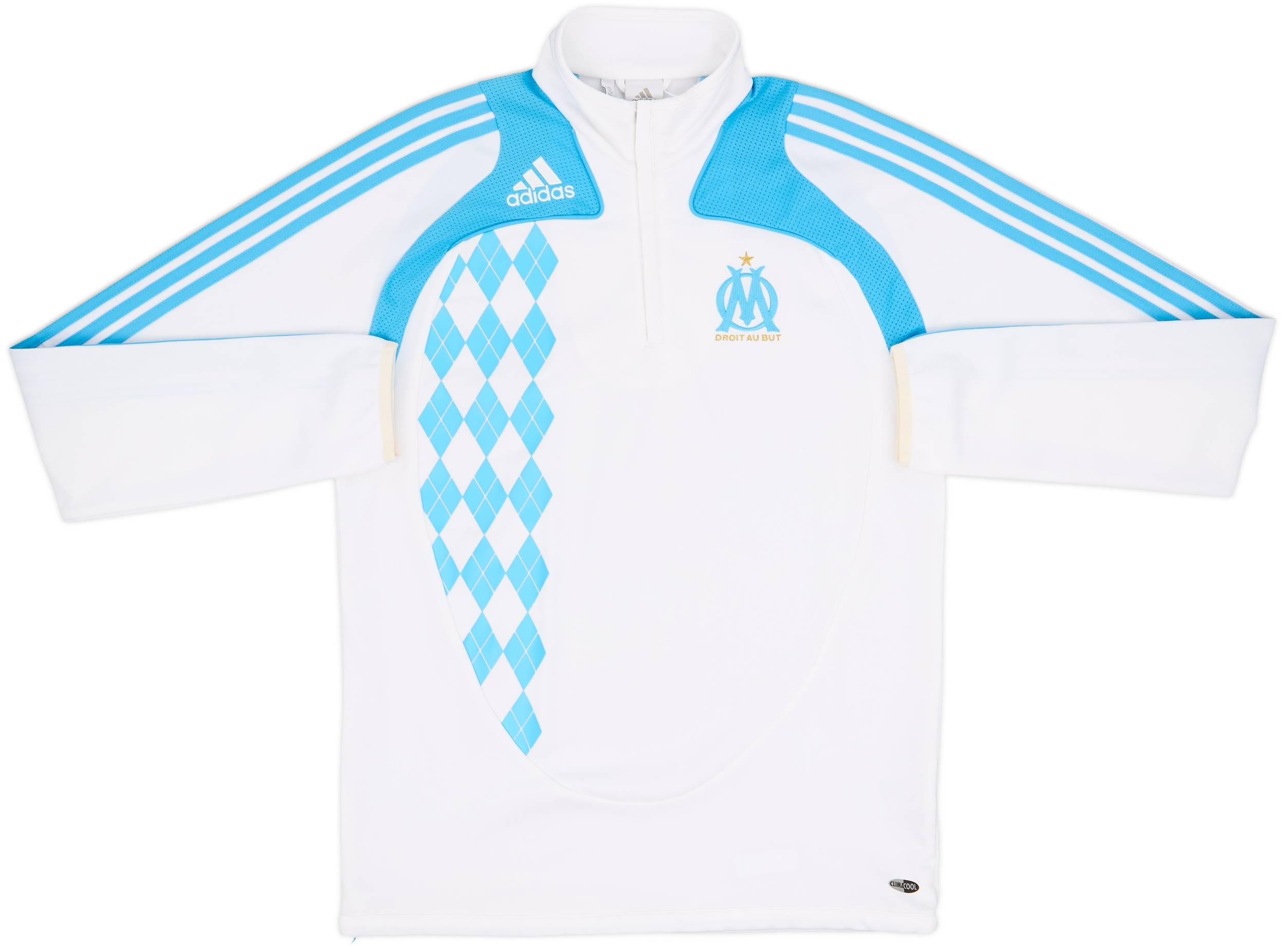 2008年 Adidas マルセイユ トラックジャケット M 白 水色 ボーダー 2008年 Adidas マルセイユ トラックジャケット M 白 水色 ボーダー