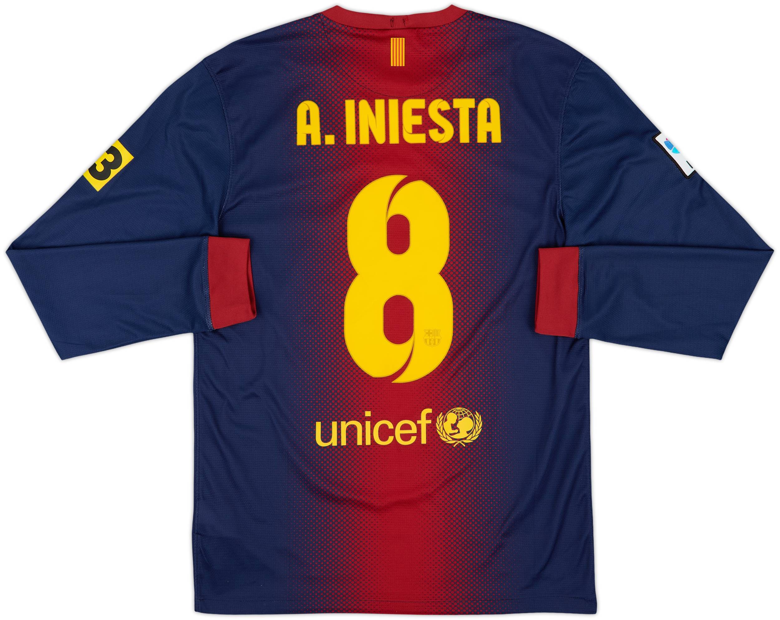 2012-13 Barcelona Home L/S Shirt A.Iniesta #8 - 8/10 - (S)
