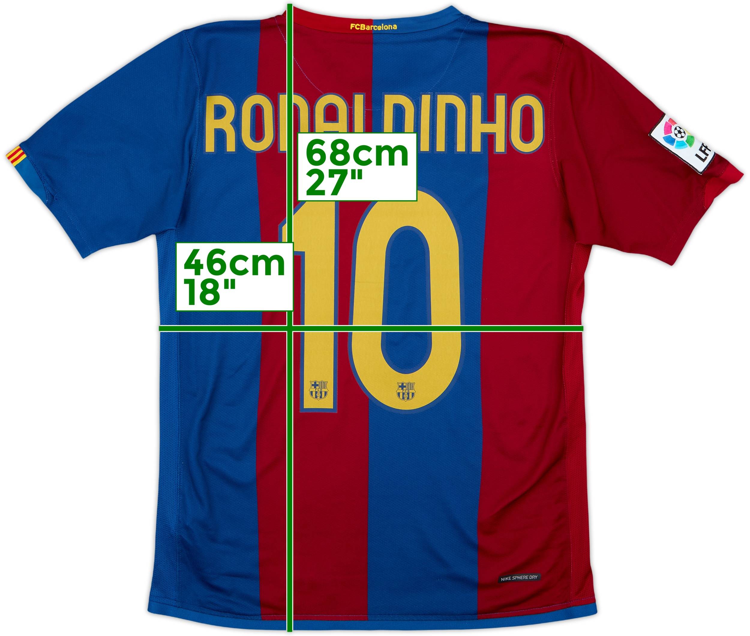2006-07 Barcelona Home Shirt Ronaldinho #10 - 9/10 - (XL.Boys)