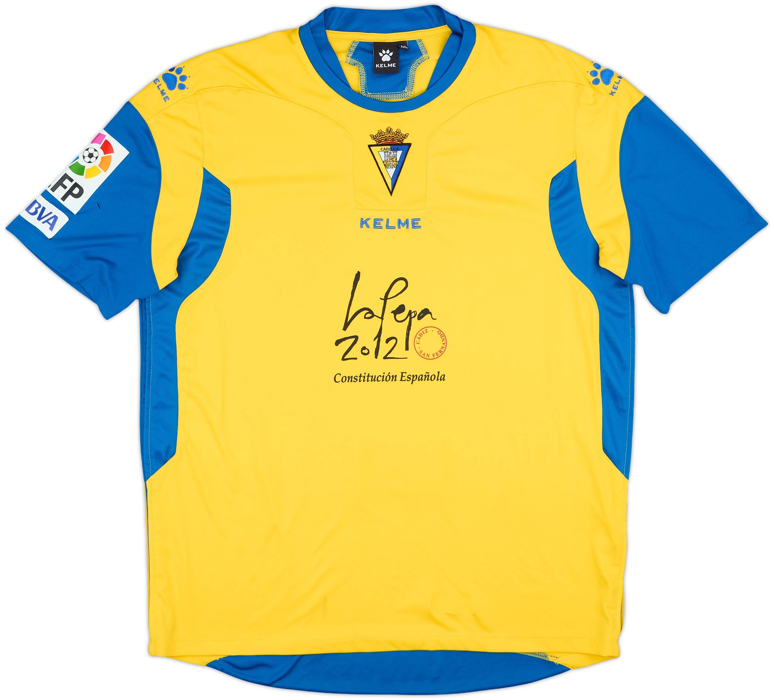 KELME カディスCF Cádiz CF サッカー ユニフォーム 黄色 2009-10 Cadiz Home Shirt - 8/10 - (XXL)