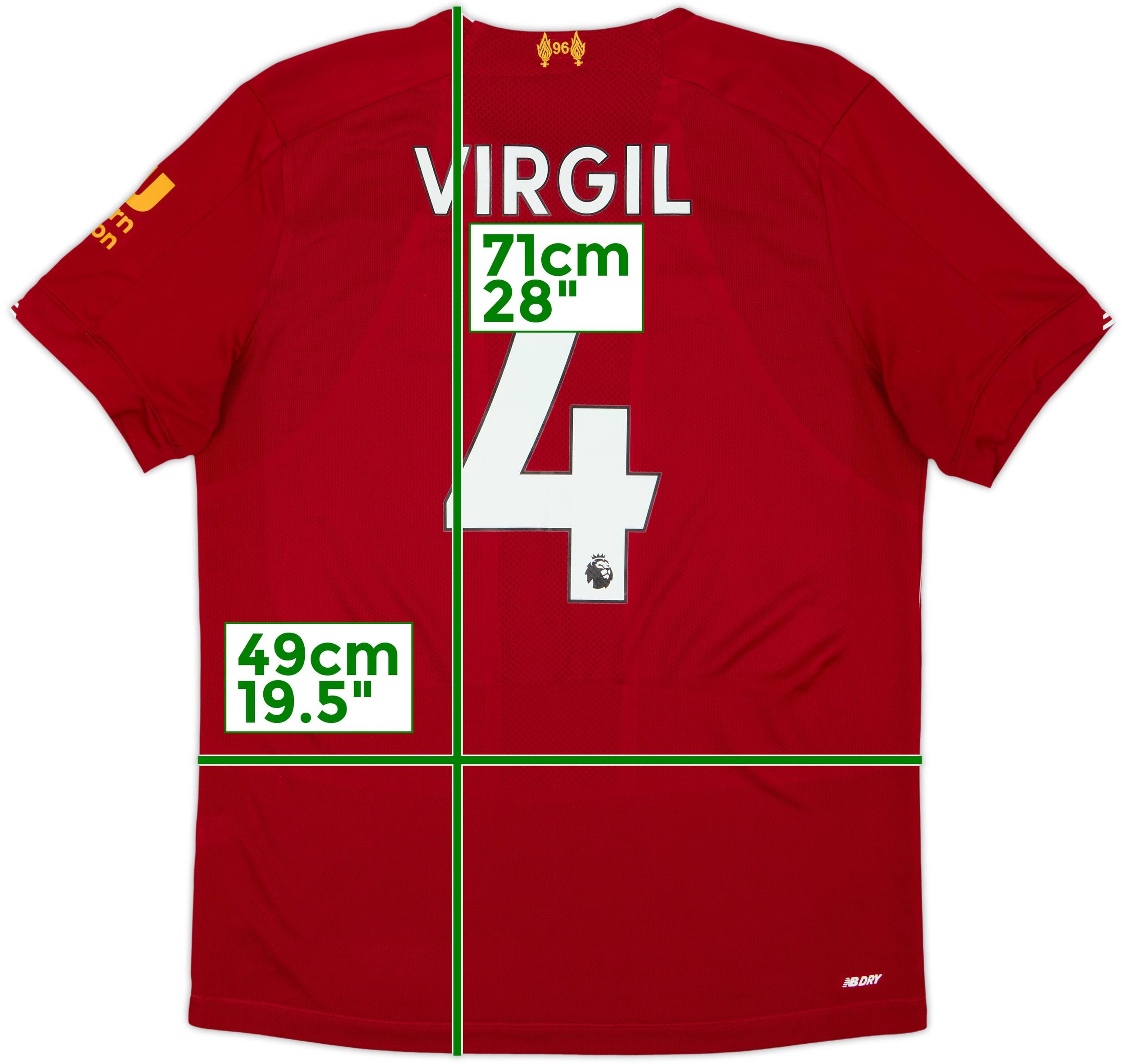 2019-20 Liverpool Home Shirt Virgil #4 - 6/10 - (M)