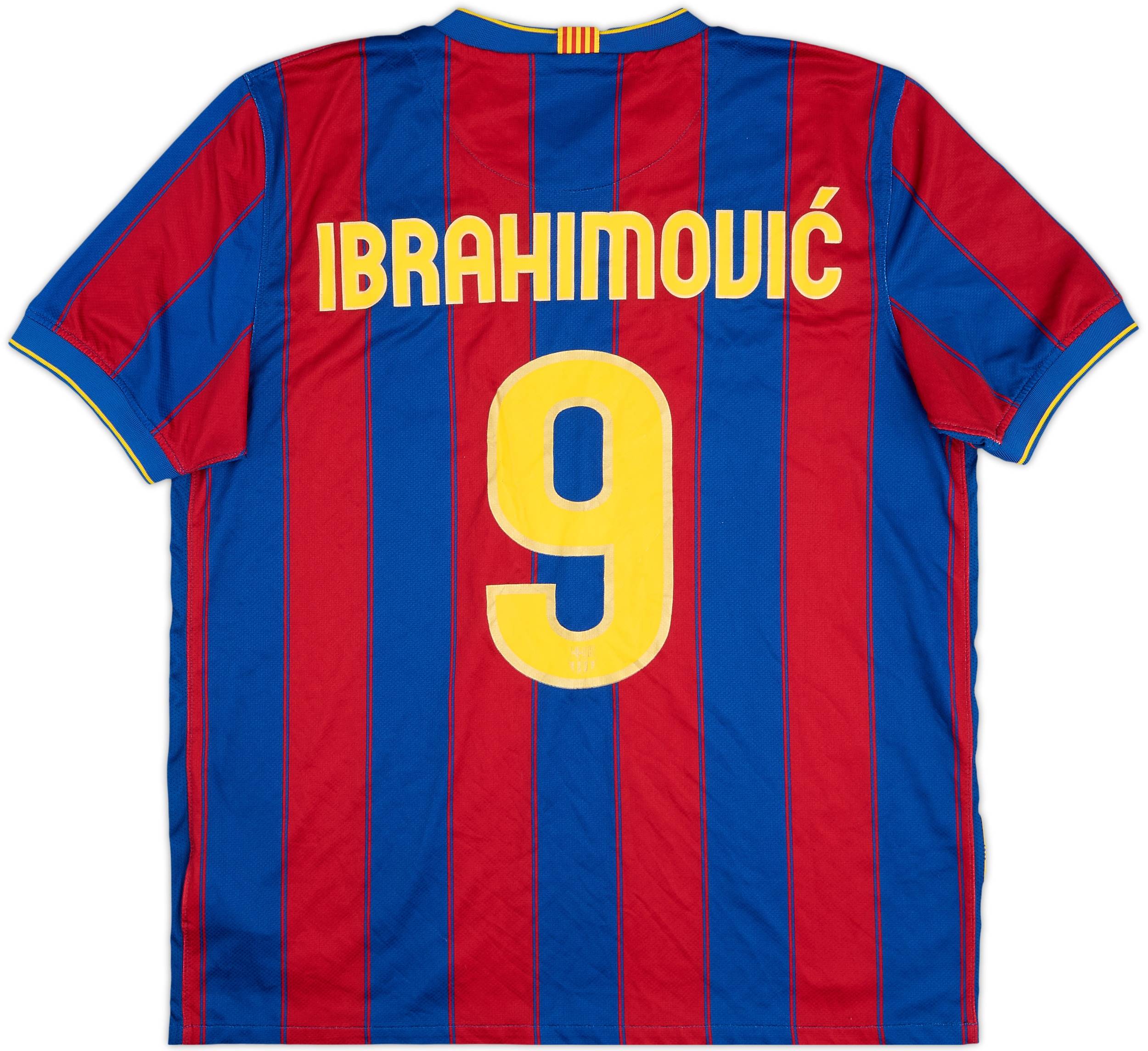 2009-10 Barcelona Home Shirt Ibrahimovic #9 - 9/10 - (L)