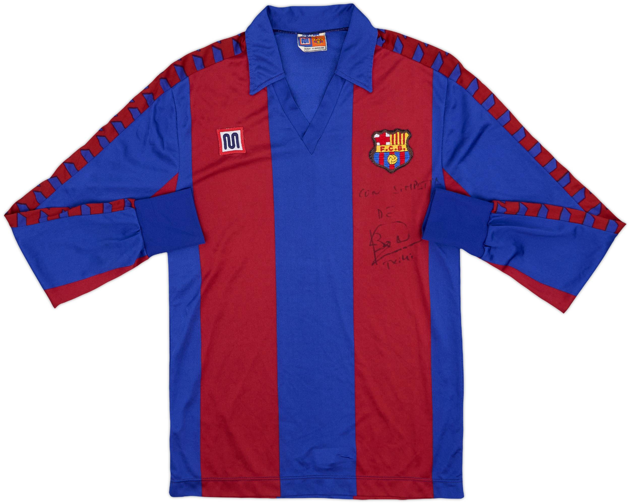 1984-89 Barcelona Signed Home L/S Shirt - 9/10 - (XS)