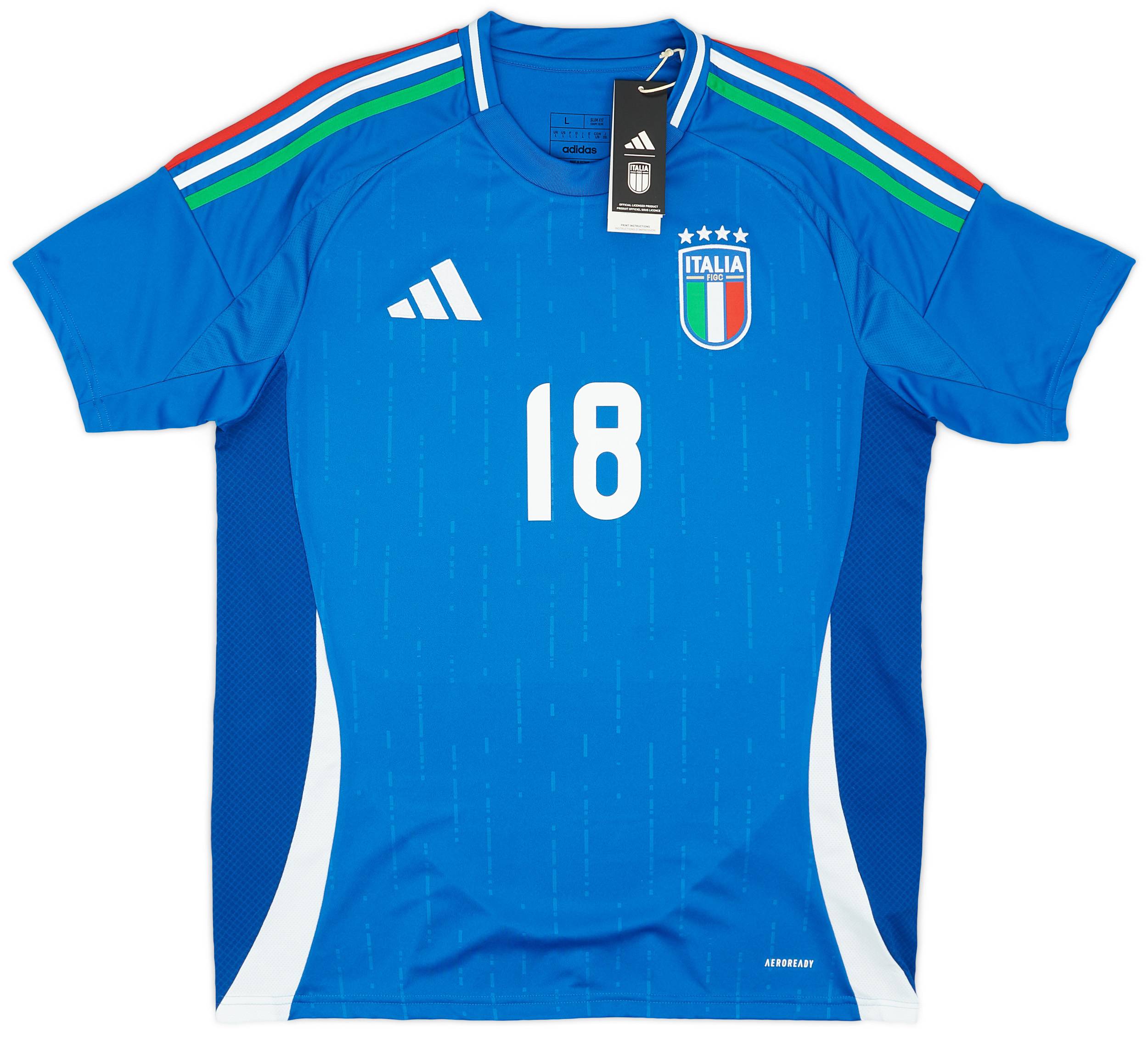 【にー】【新品未使用正規品】イタリア代表バレッラBARELLA 18番 2024-25 Italy Home Shirt Barella #18