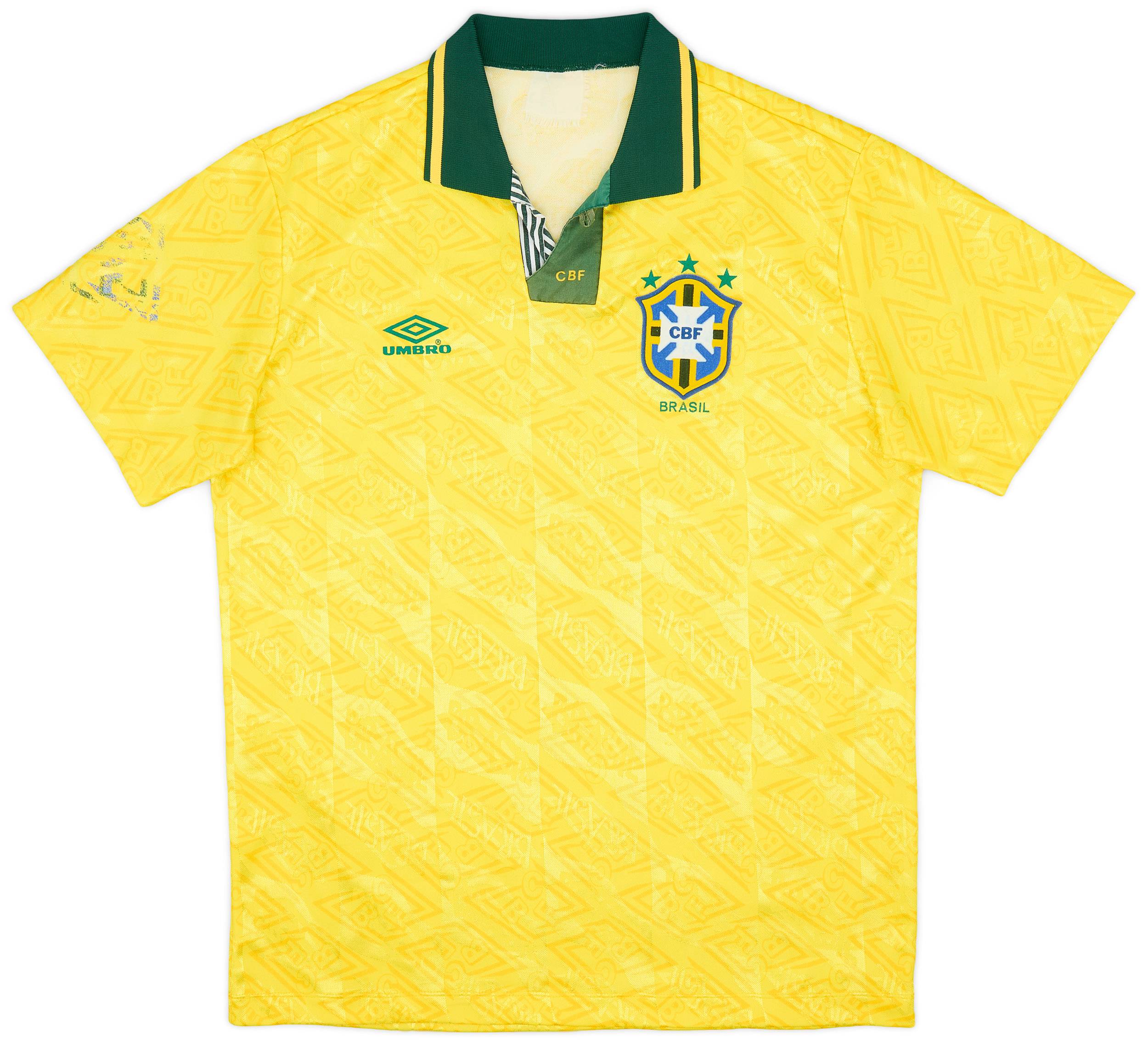 1991-93 Brazil Home Shirt - 7/10 - (L)