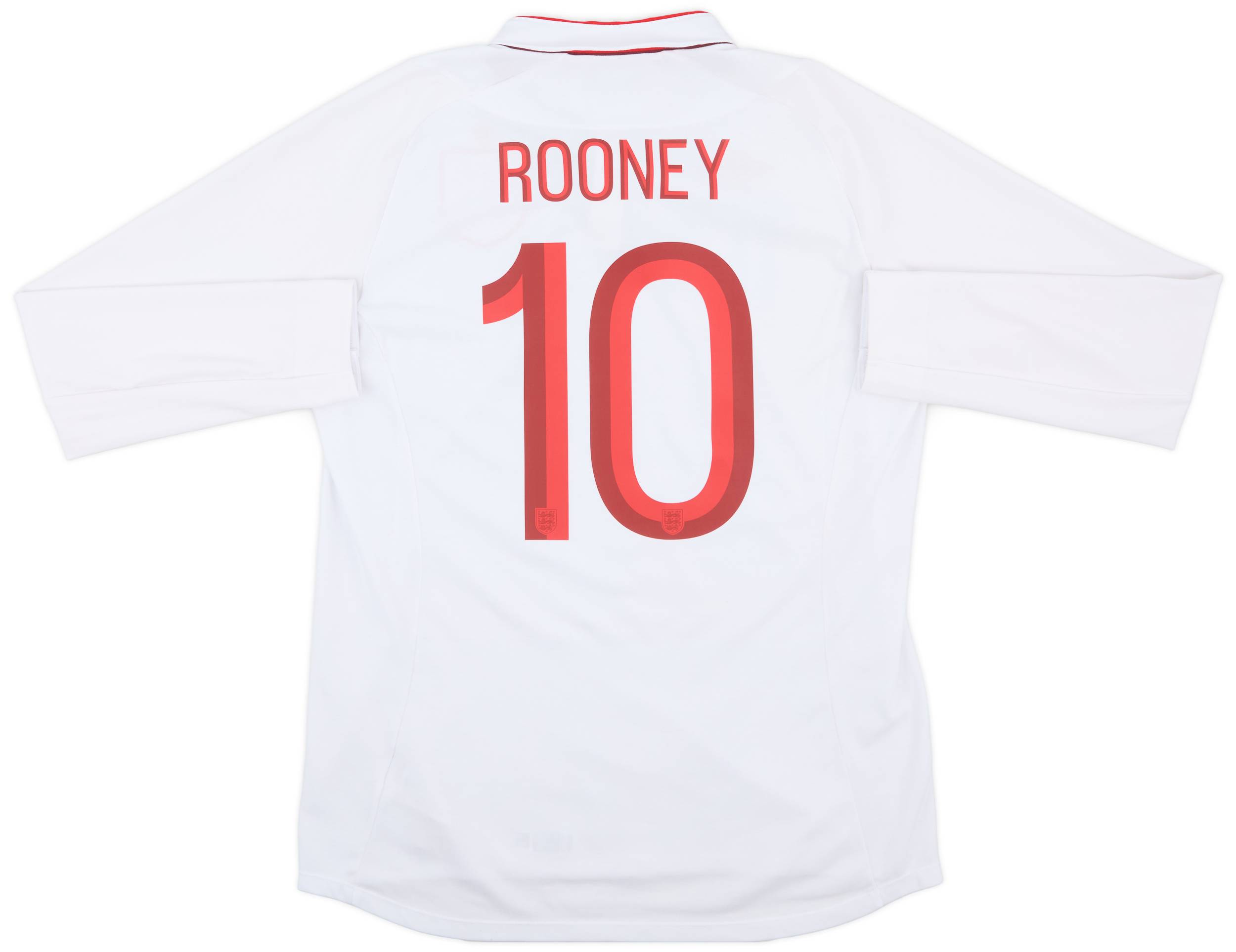 2012-13 England Home L/S Shirt Rooney #10 - 9/10 - (L)