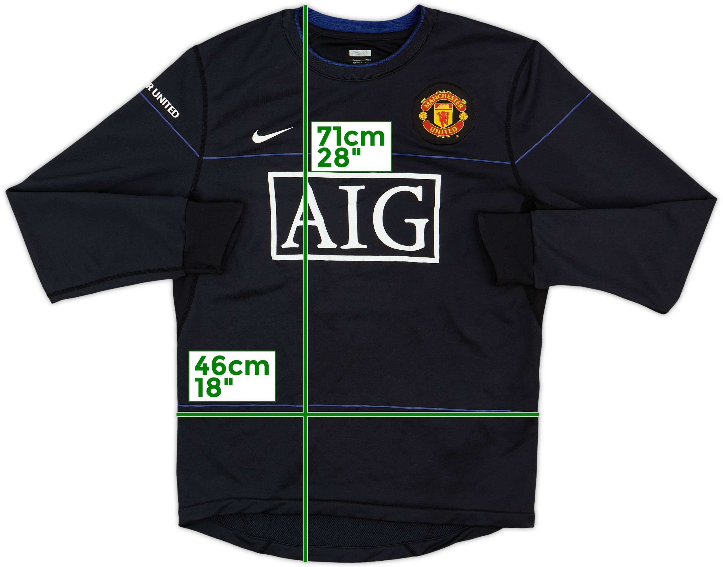 2008-09 Manchester United Nike Sweat Top - 9/10 - (S)