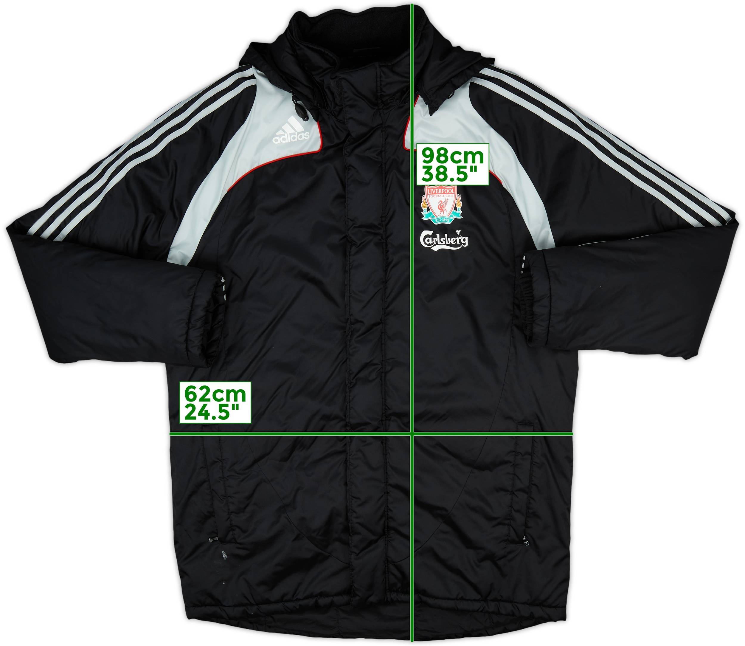 ウェア adidas liverpool 2008-09 Liverpool adidas Padded Bench Coat - 8/10 - (L)