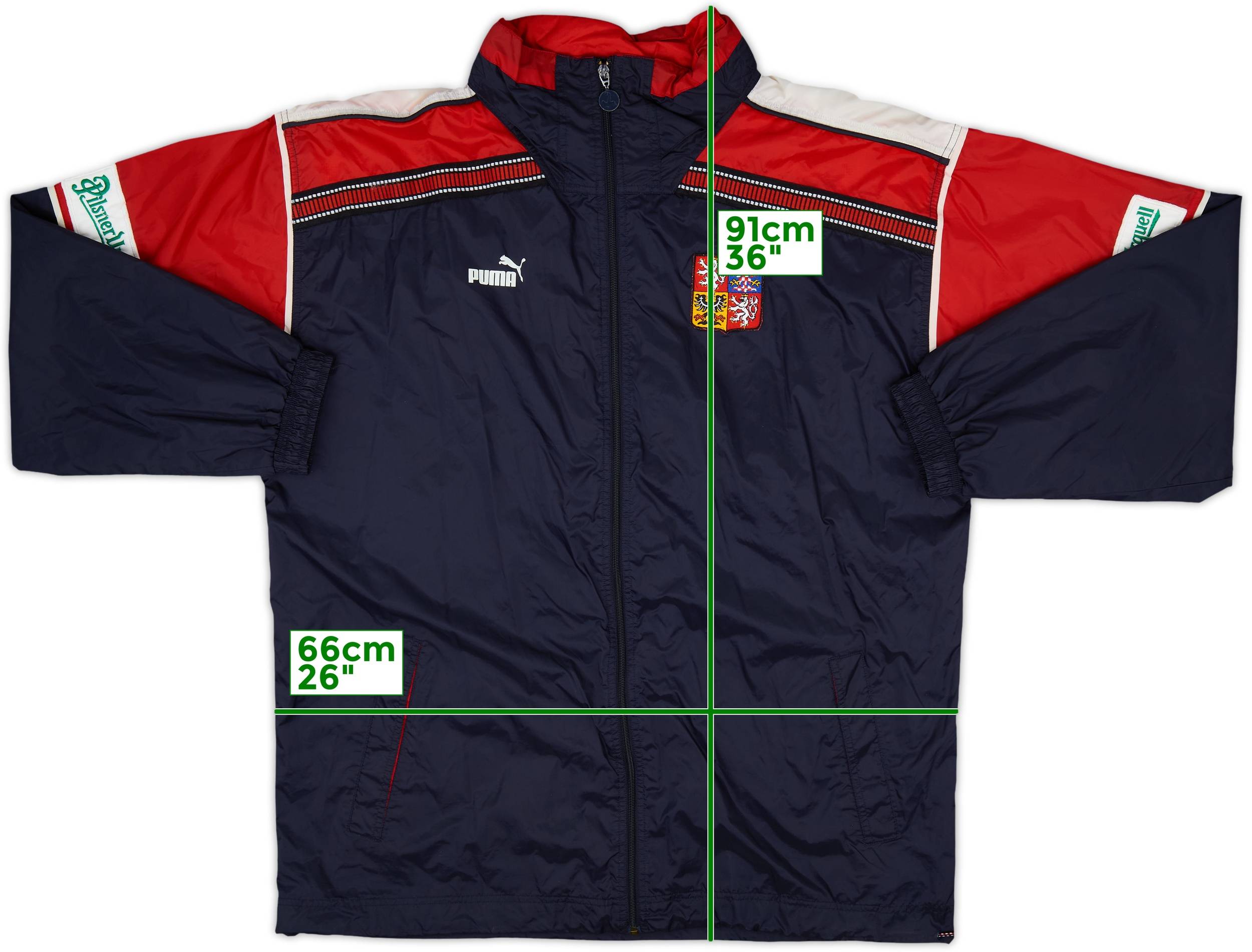 ②激レア！　94年☆PUMA：サッカー　ワールドカップ　スタッフ用　ジャケット 1998-00 Czech Republic Player Issue Puma Hooded Rain Jacket - 8/10