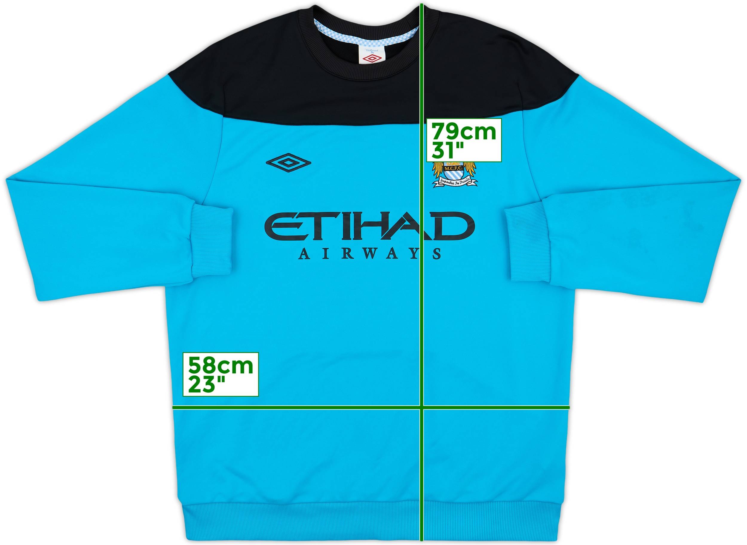 ウェア Manchester City Umbro sweat shirts XXL 2010-11 Manchester City Umbro Sweat Top - 9/10 - (XL)