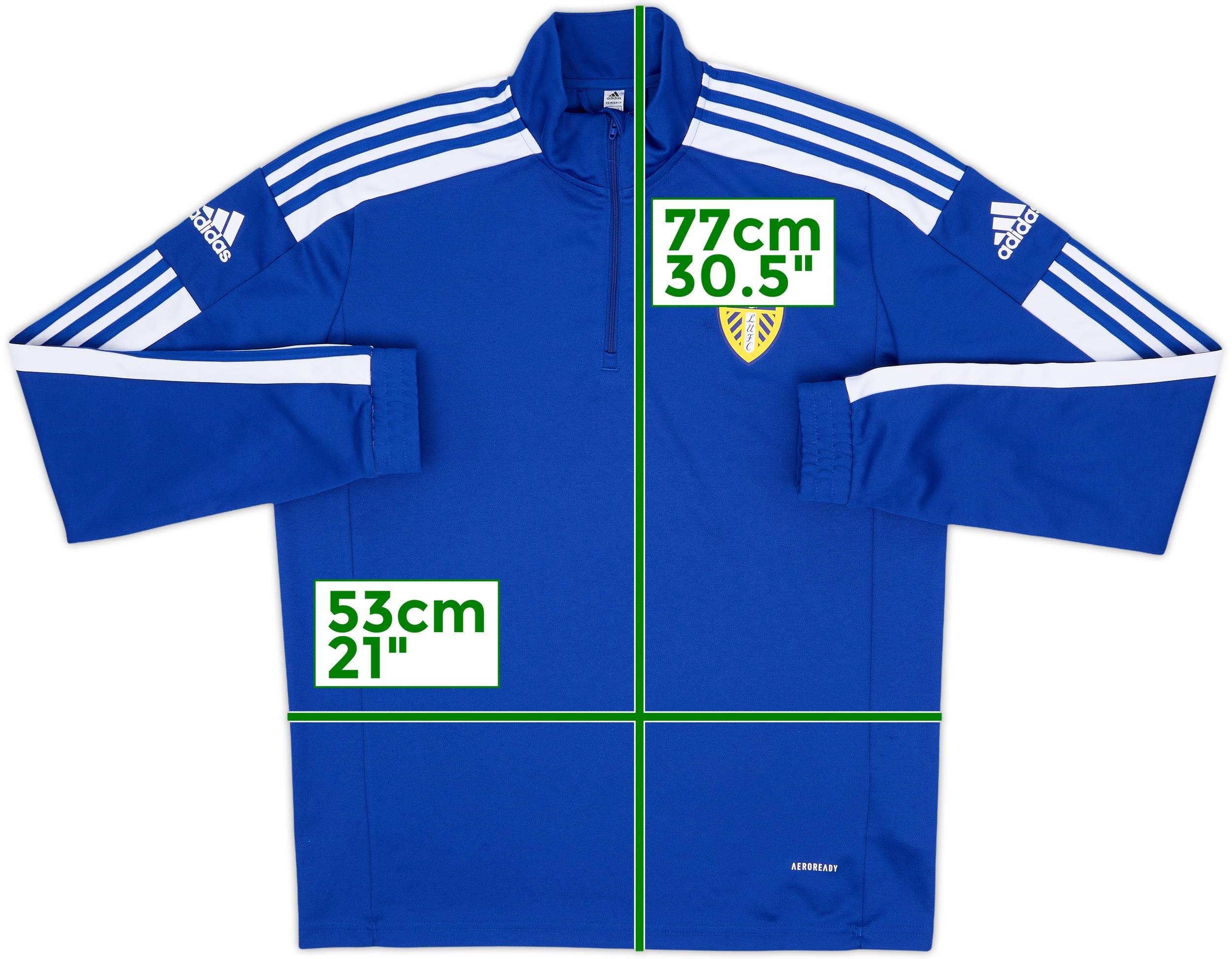2022-23 Leeds United adidas 1/4 Zip Drill Top - 9/10 - (L)