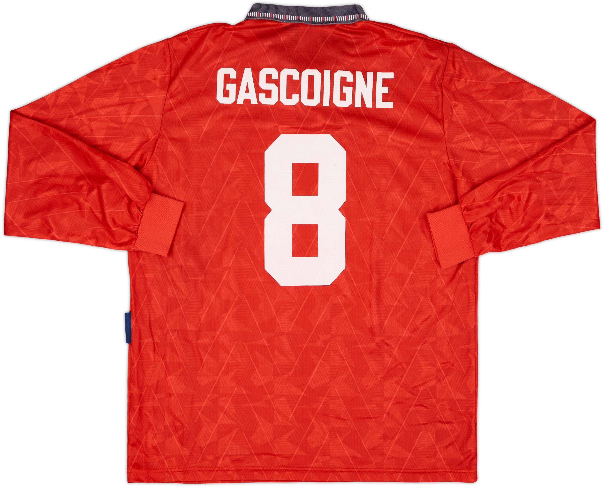 1990-93 England Away L/S Shirt Gascoigne #8 - 9/10 - (L)