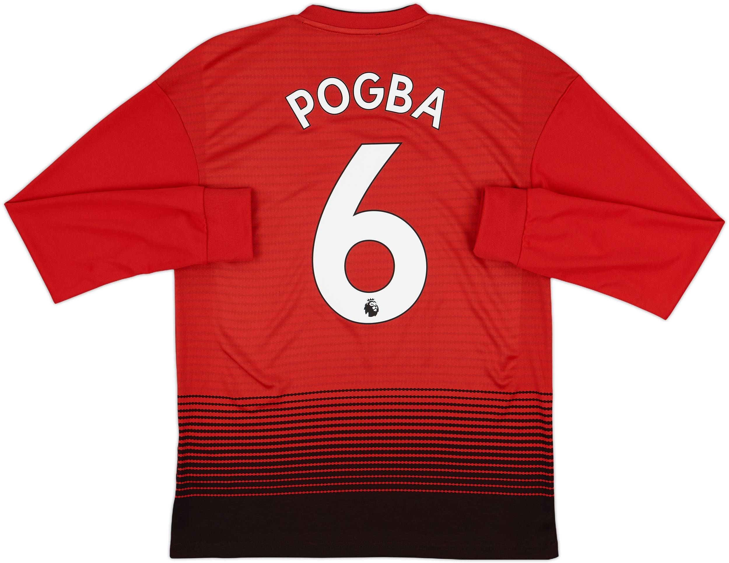 2018-19 Manchester United Home L/S Shirt Pogba #6 - 6/10 - (S)