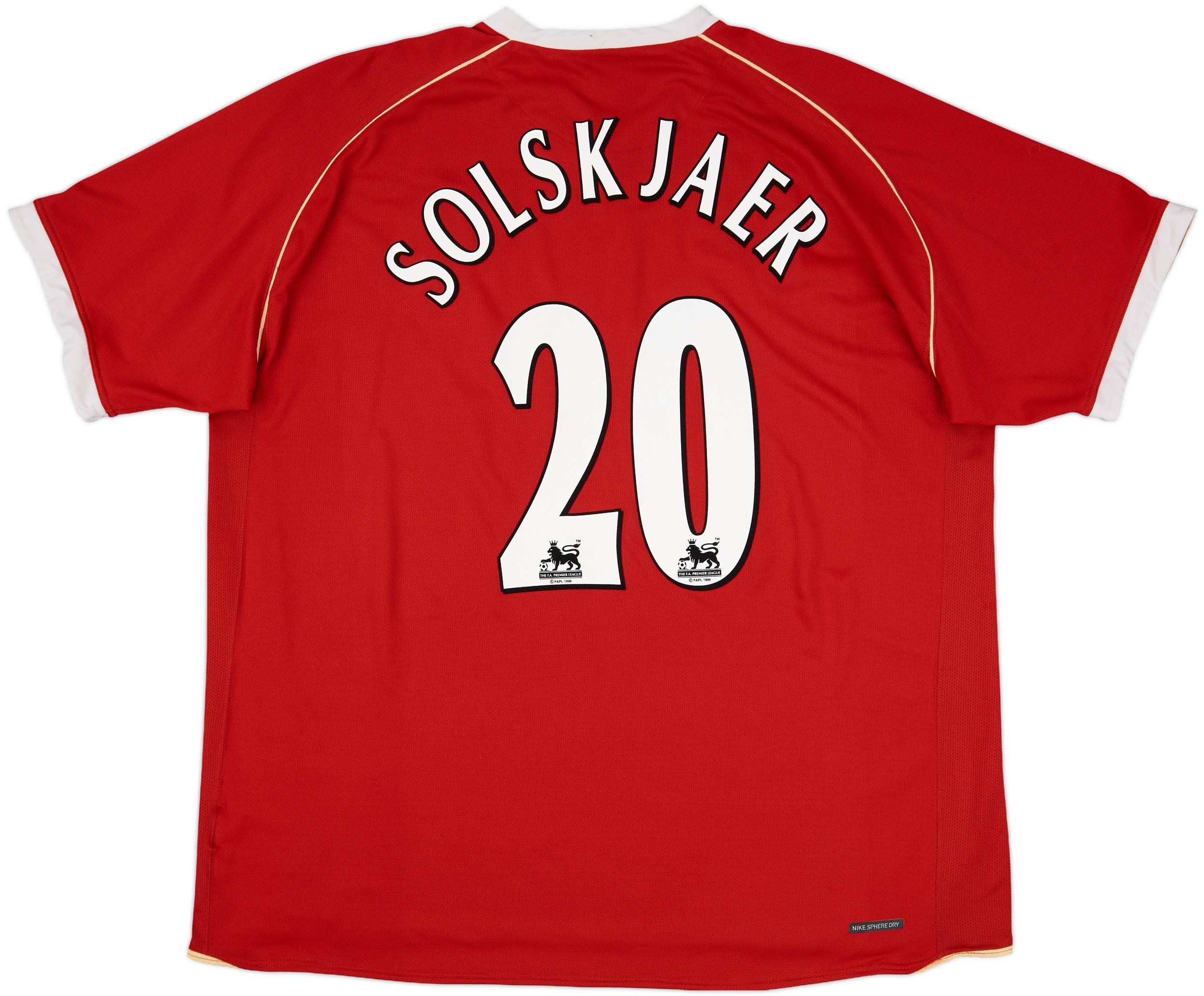 2006-07 Manchester United Home Shirt Solskjaer #20 - 9/10