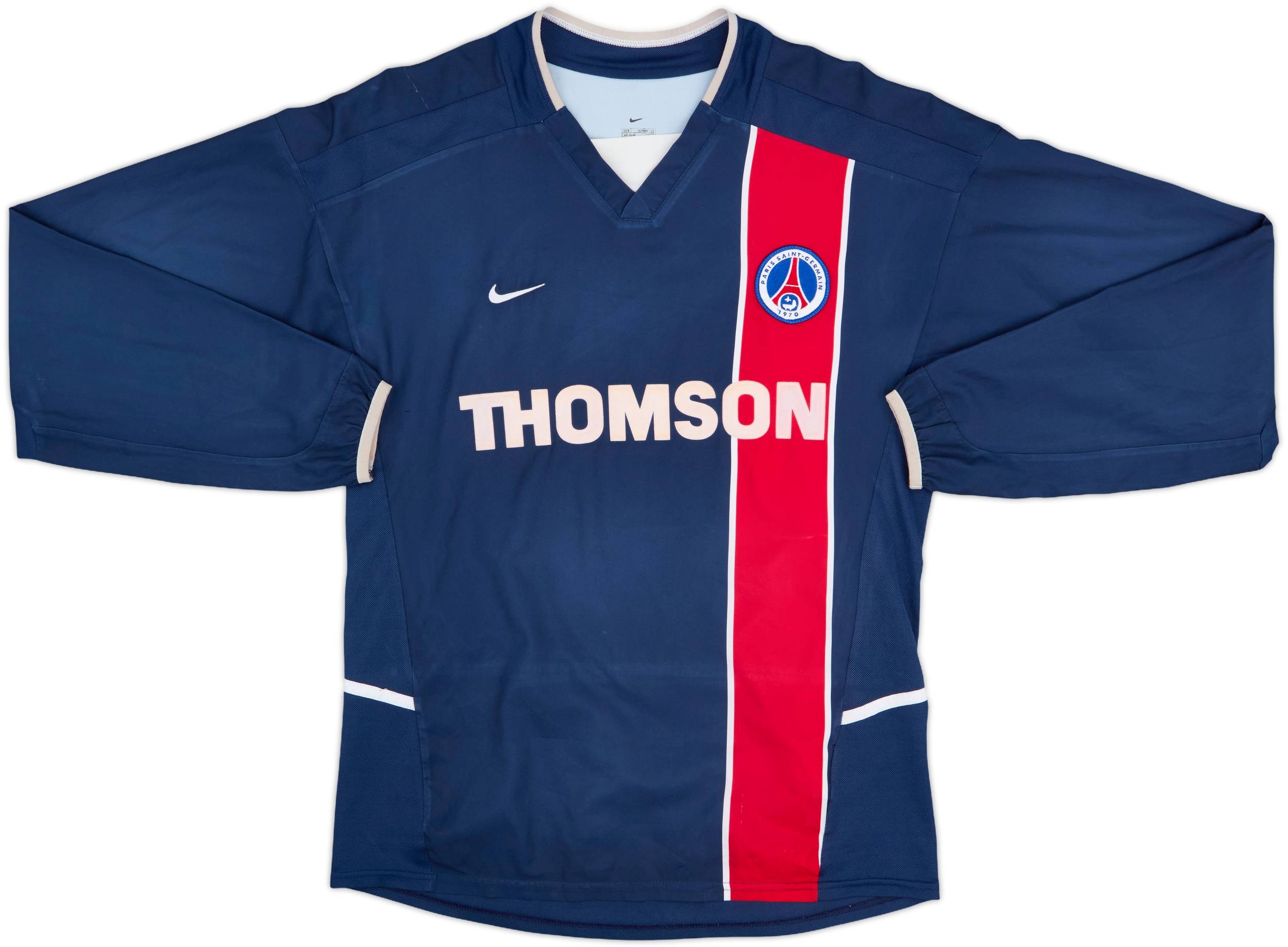 ウェア Paris Saint Germain Home Shirt 02-03 2002-03 Paris Saint-Germain Home L/S Shirt Ronaldinho #10