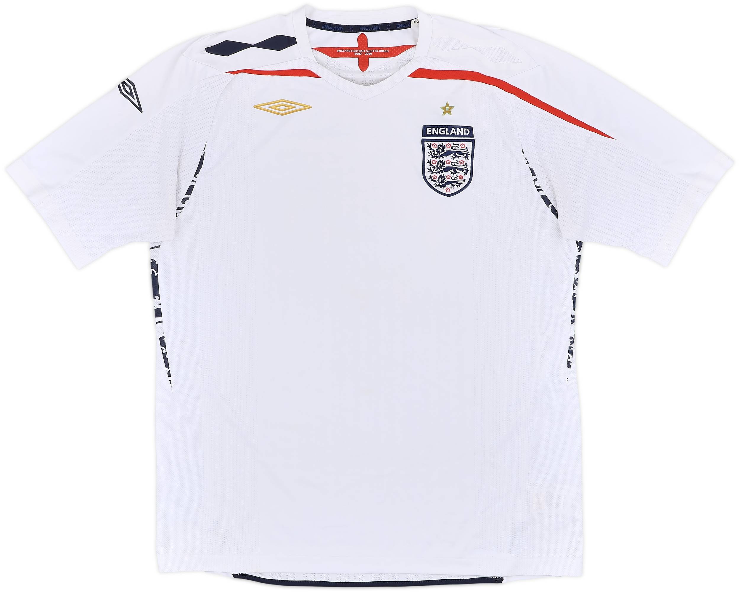 ウェア UMBRO England HM10 SS Shirt White XL 2007-09 England Home Shirt - 5/10 - (XL)