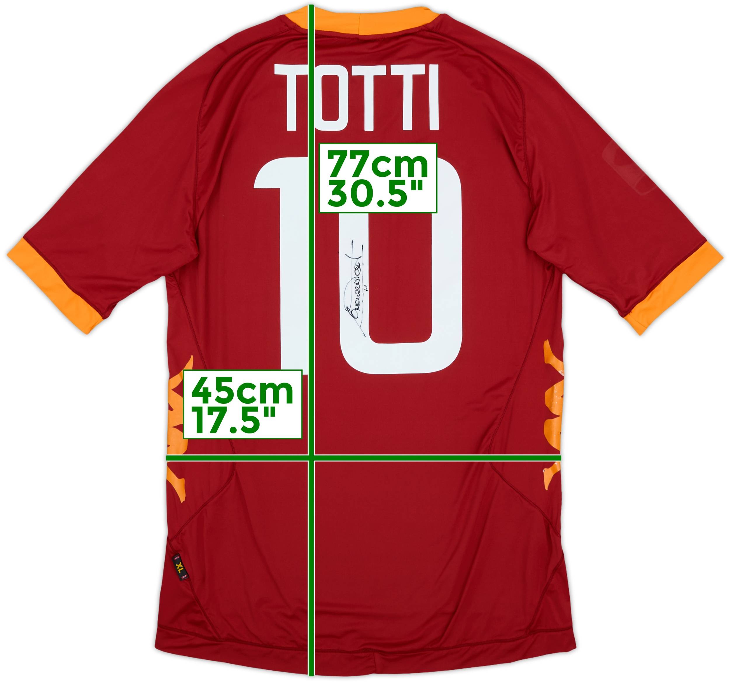 2011-12 Roma Signed Home Shirt Totti #10 - 5/10 - (XL)