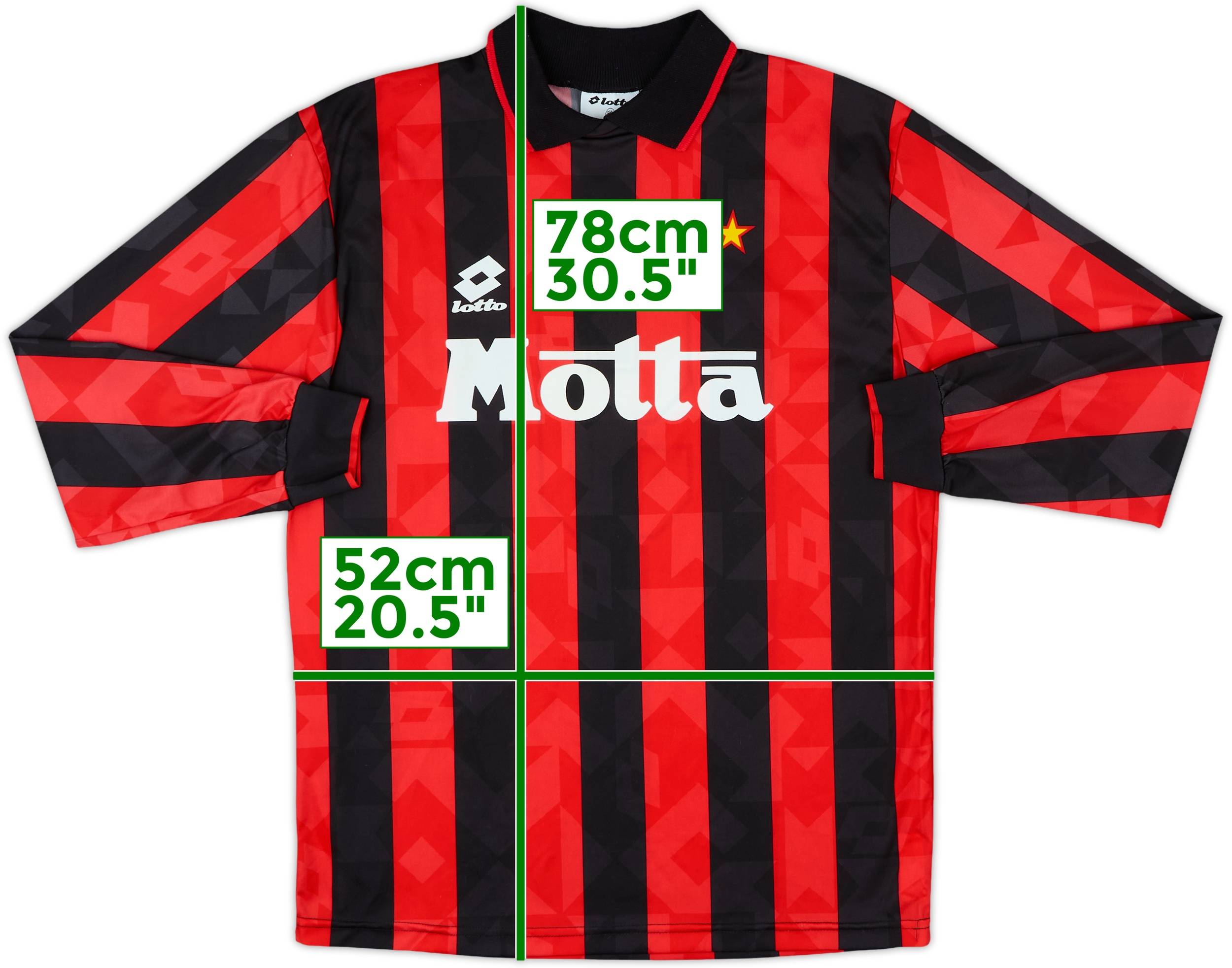 1993-94 AC Milan Home L/S Shirt #9 - 9/10 - (L)